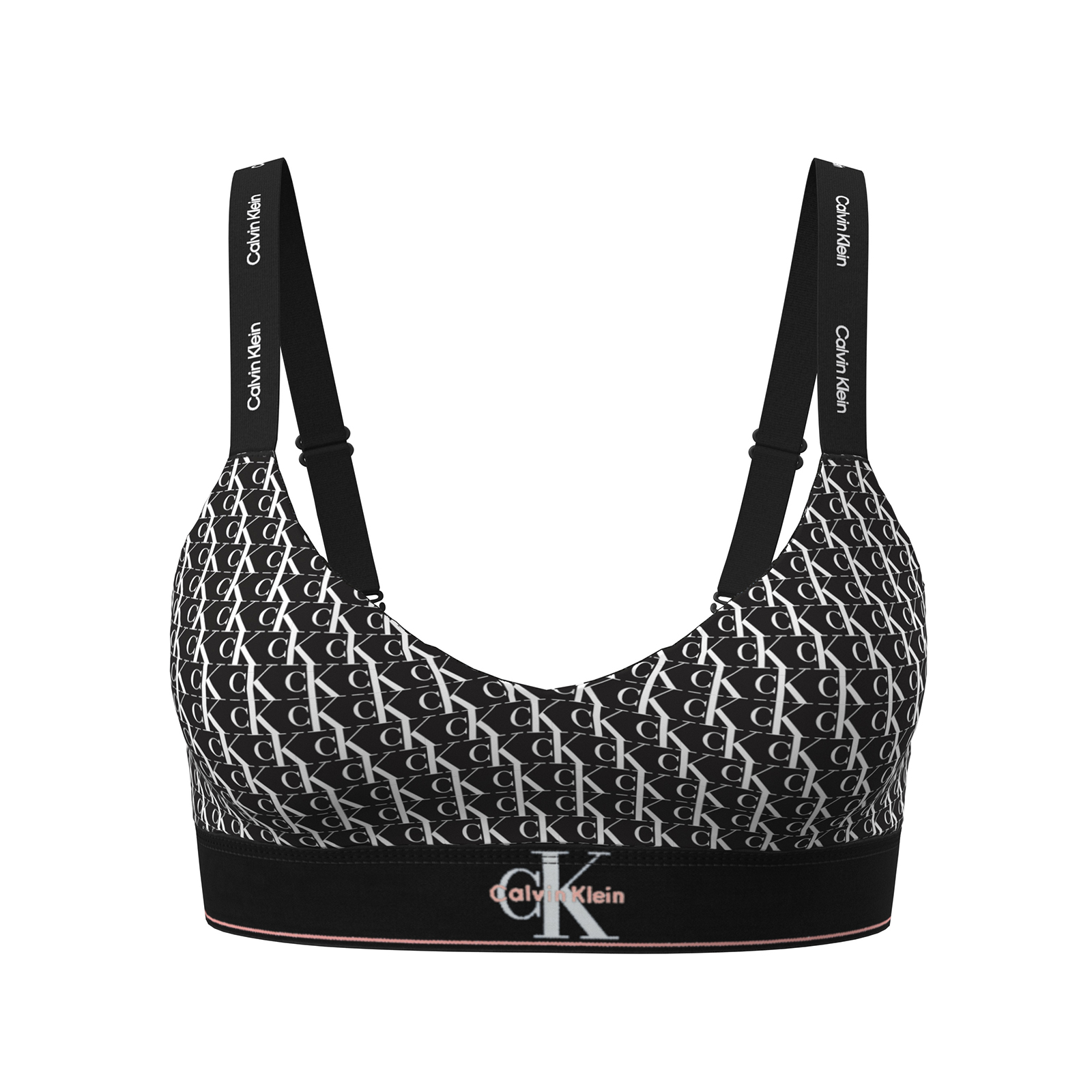 Calvin Klein Bralette με ελαφριά επένδυση - Graphic Monogram Microfibre Stretch