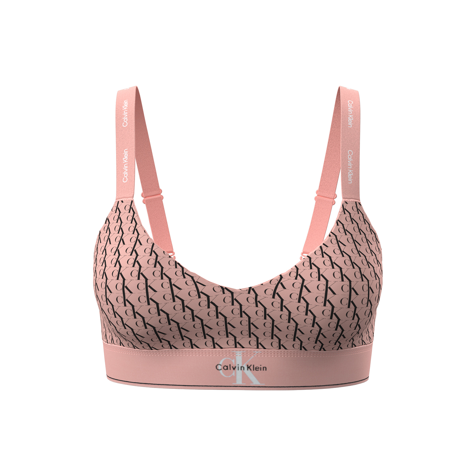 Calvin Klein Bralette με ελαφριά επένδυση - Graphic Monogram Microfibre Stretch