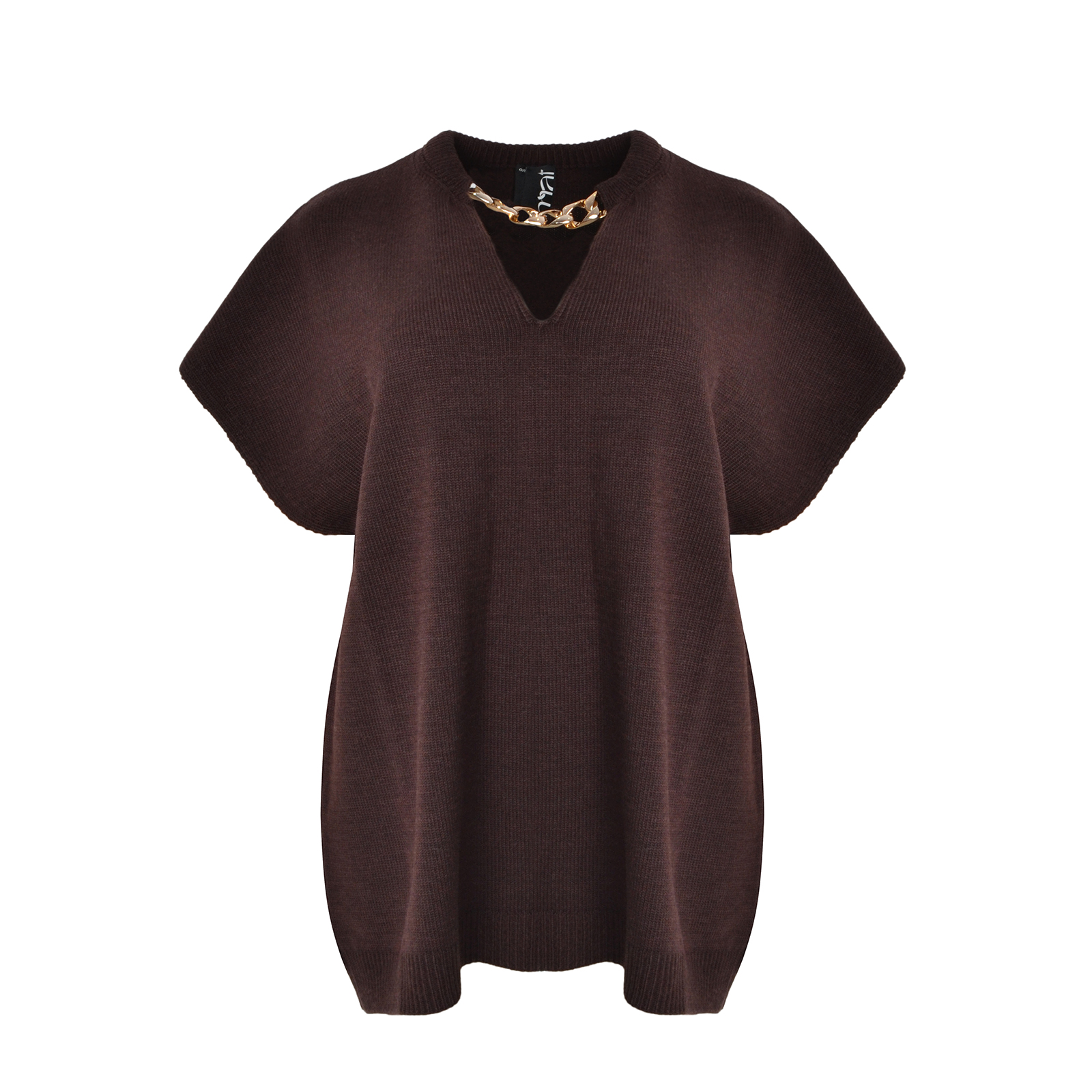 MAT FASHION Μακριά πλεκτή τουνίκ με αποσπώμενη αλυσίδα