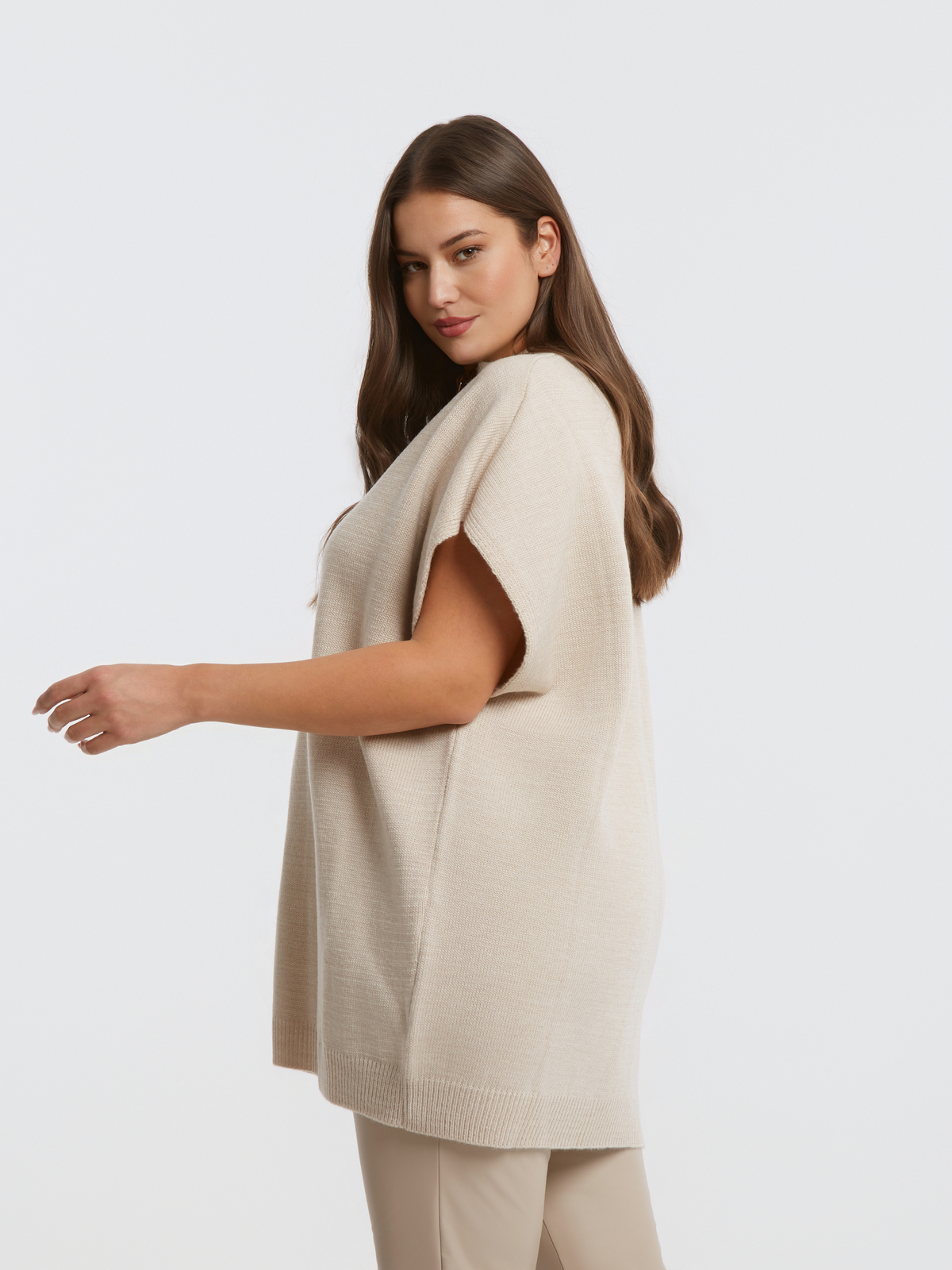 Μακριά πλεκτή τουνίκ με αποσπώμενη αλυσίδα φωτογραφία