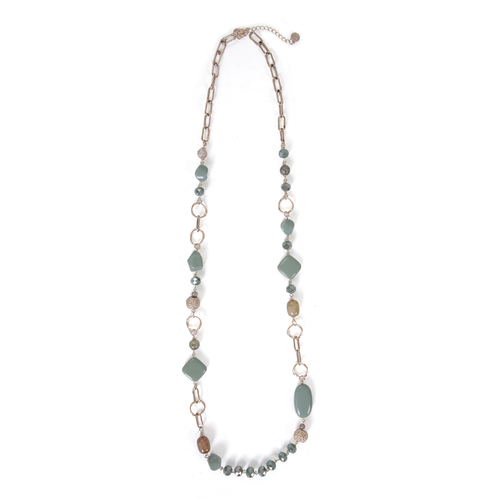 MAT FASHION Μακρύ κολιέ με χάντρες & αλυσίδες