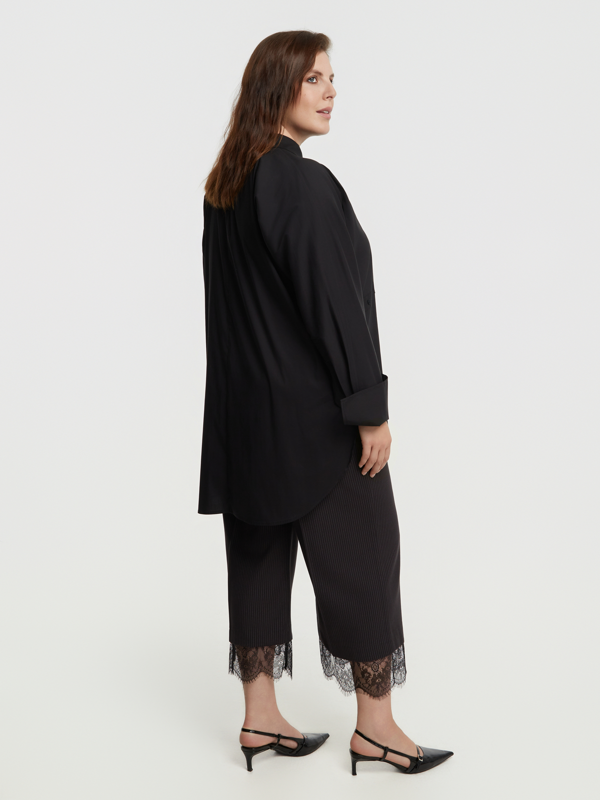 Μακρύ πουκάμισο ποπλίνα με τσέπες φωτογραφία