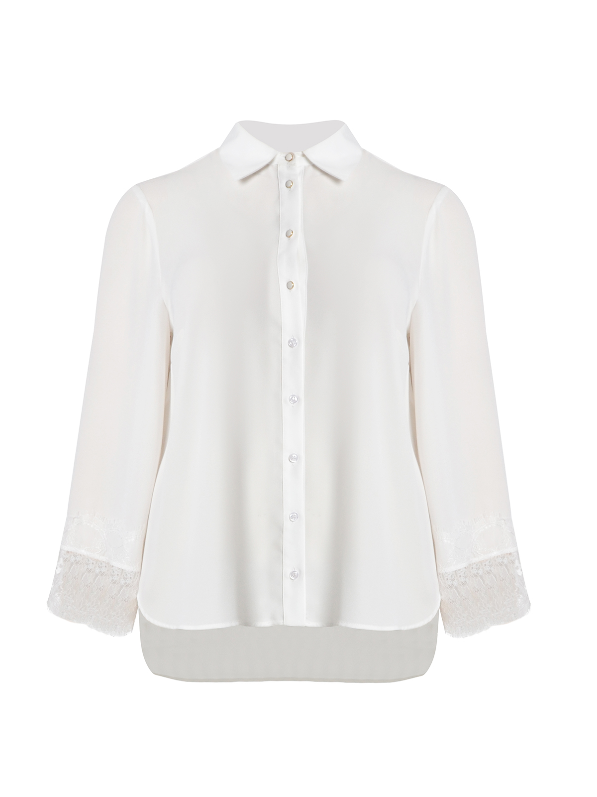 Μονόχρωμο πουκάμισο με δαντελένια λεπτομέρεια στα μανίκια φωτογραφία