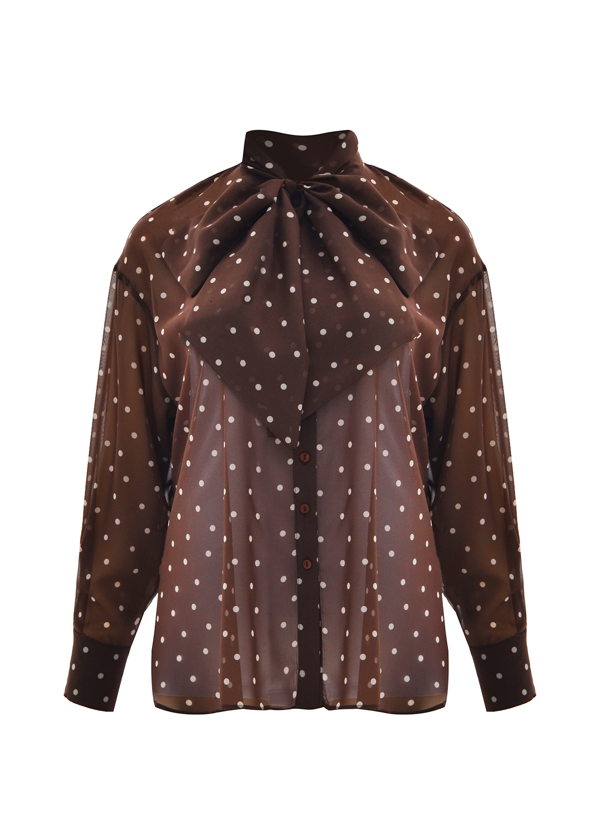 Πουκάμισο πουά με δέσιμο στο λαιμό φωτογραφία