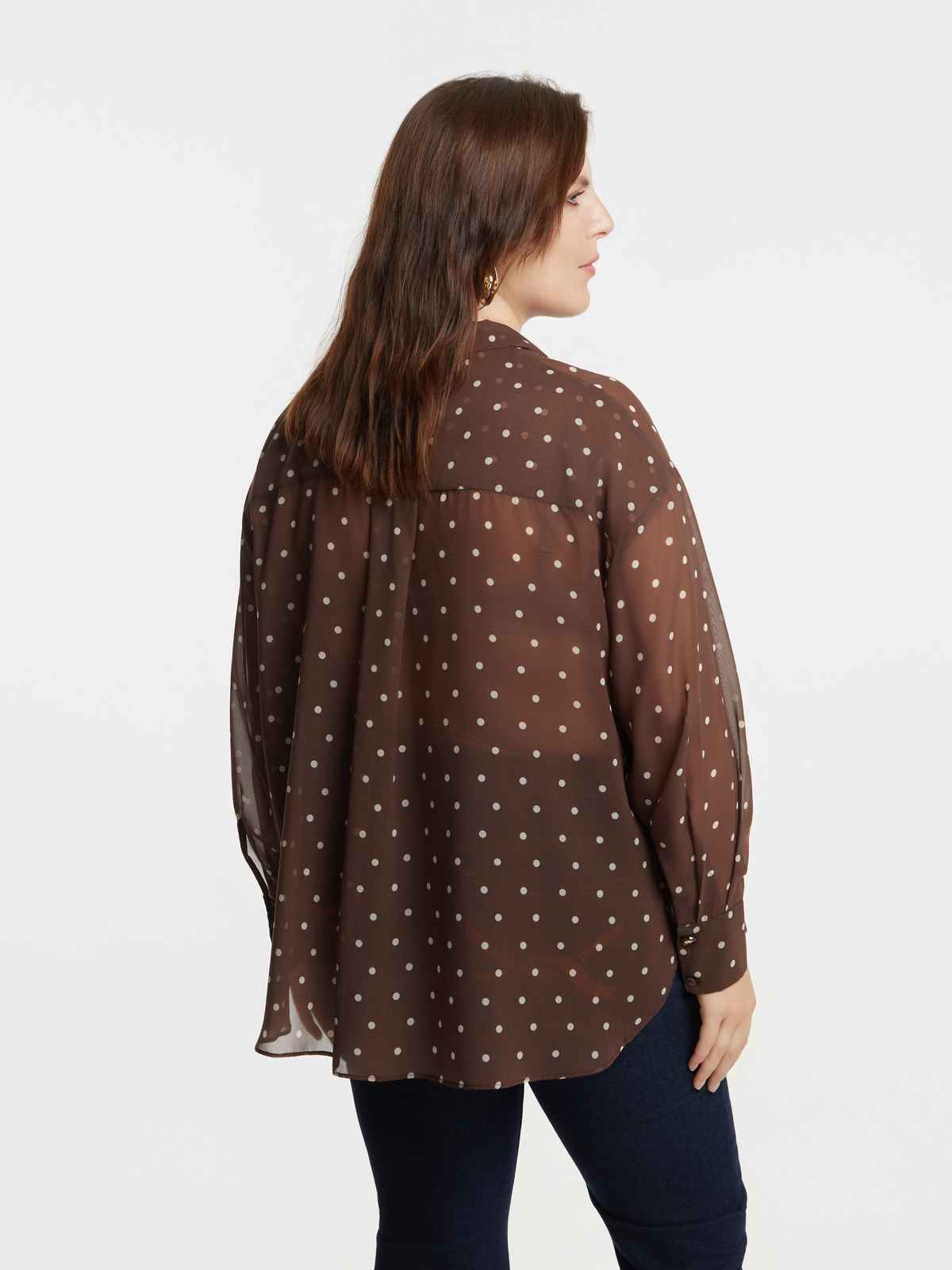 Πουκάμισο πουά με δέσιμο στο λαιμό φωτογραφία