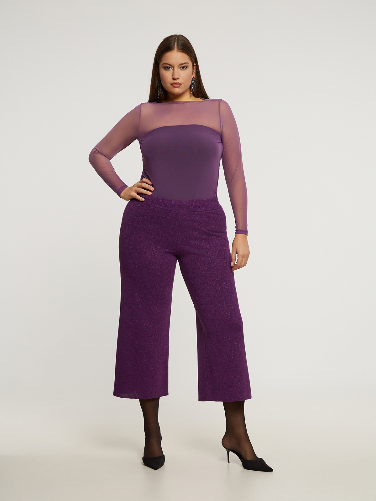 Παντελόνα πλεκτή lurex φωτογραφία