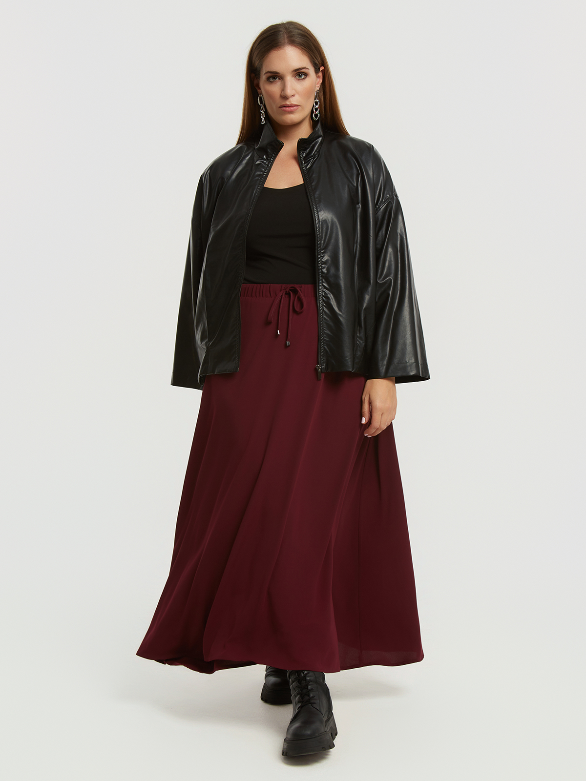 Maxi φούστα σε Α-γραμμή φωτογραφία