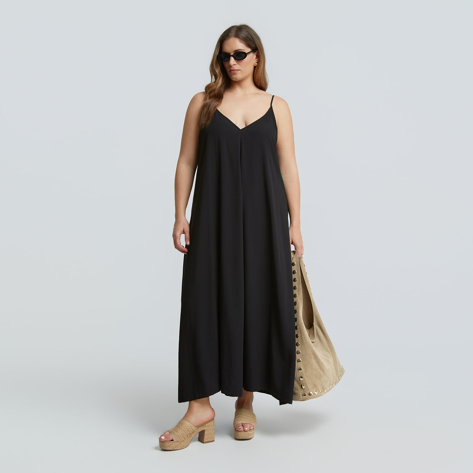 Maxi slip V-neck dress