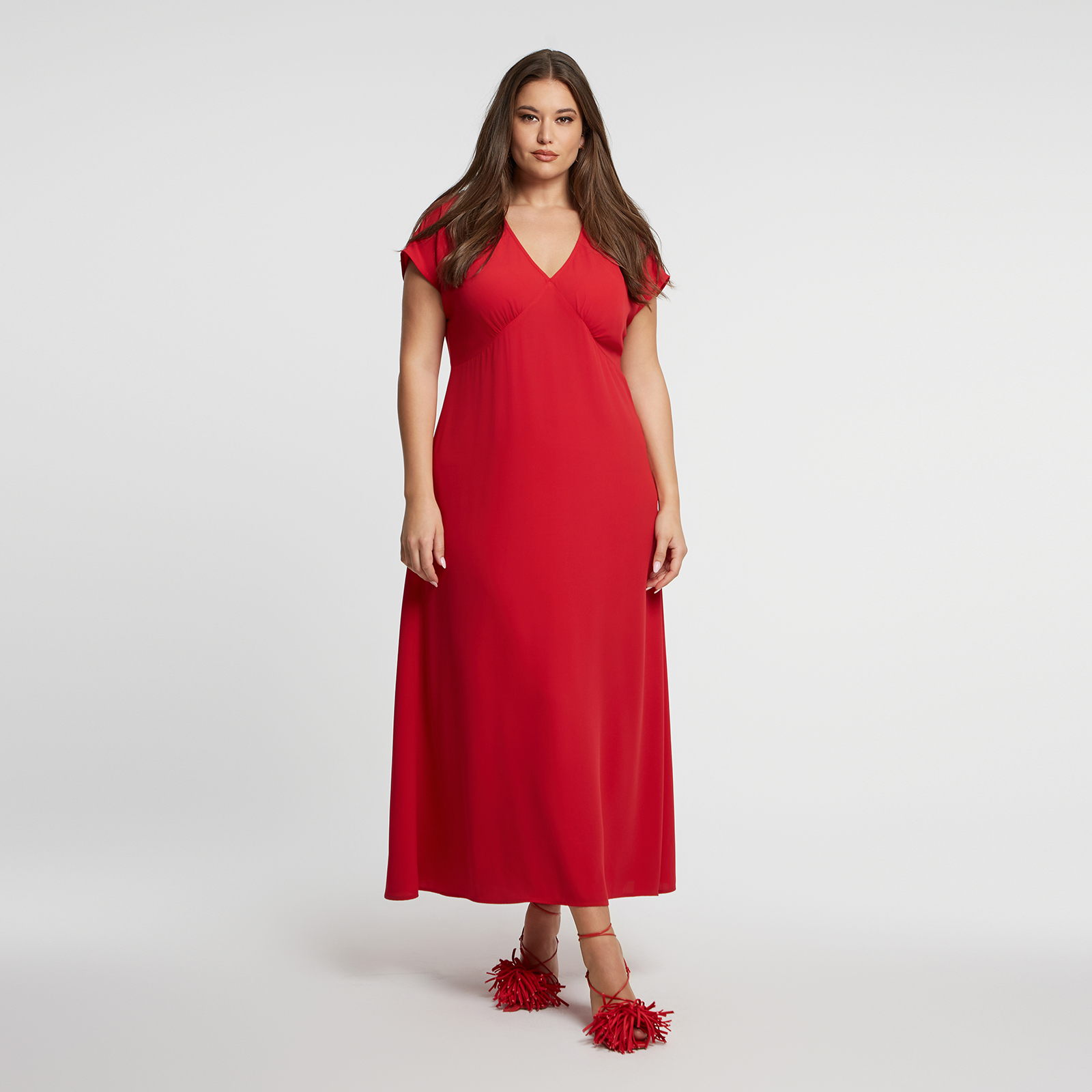 MAT FASHION Maxi φόρεμα με V-ντεκολτέ