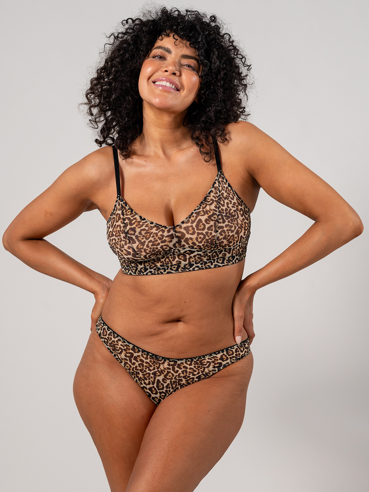 Σουτιέν Balconette Διχτυωτό Λεοπάρ φωτογραφία