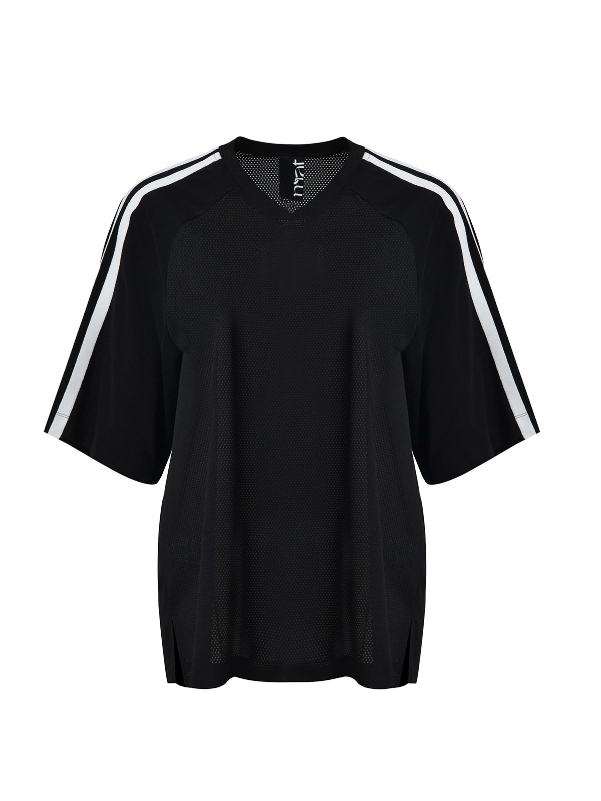 Μπλούζα mesh jersey με contrast ρίγες