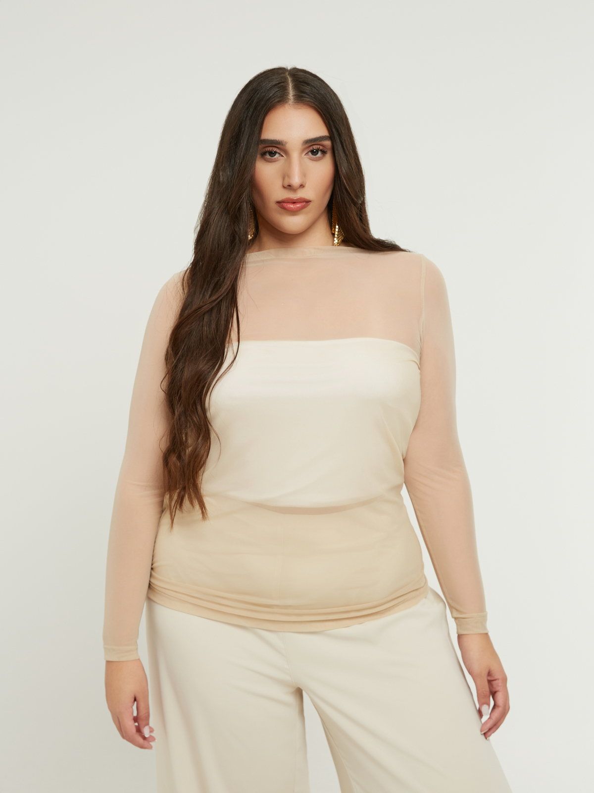 Μπλούζα μακρυμάνικη με διαφάνεια φωτογραφία