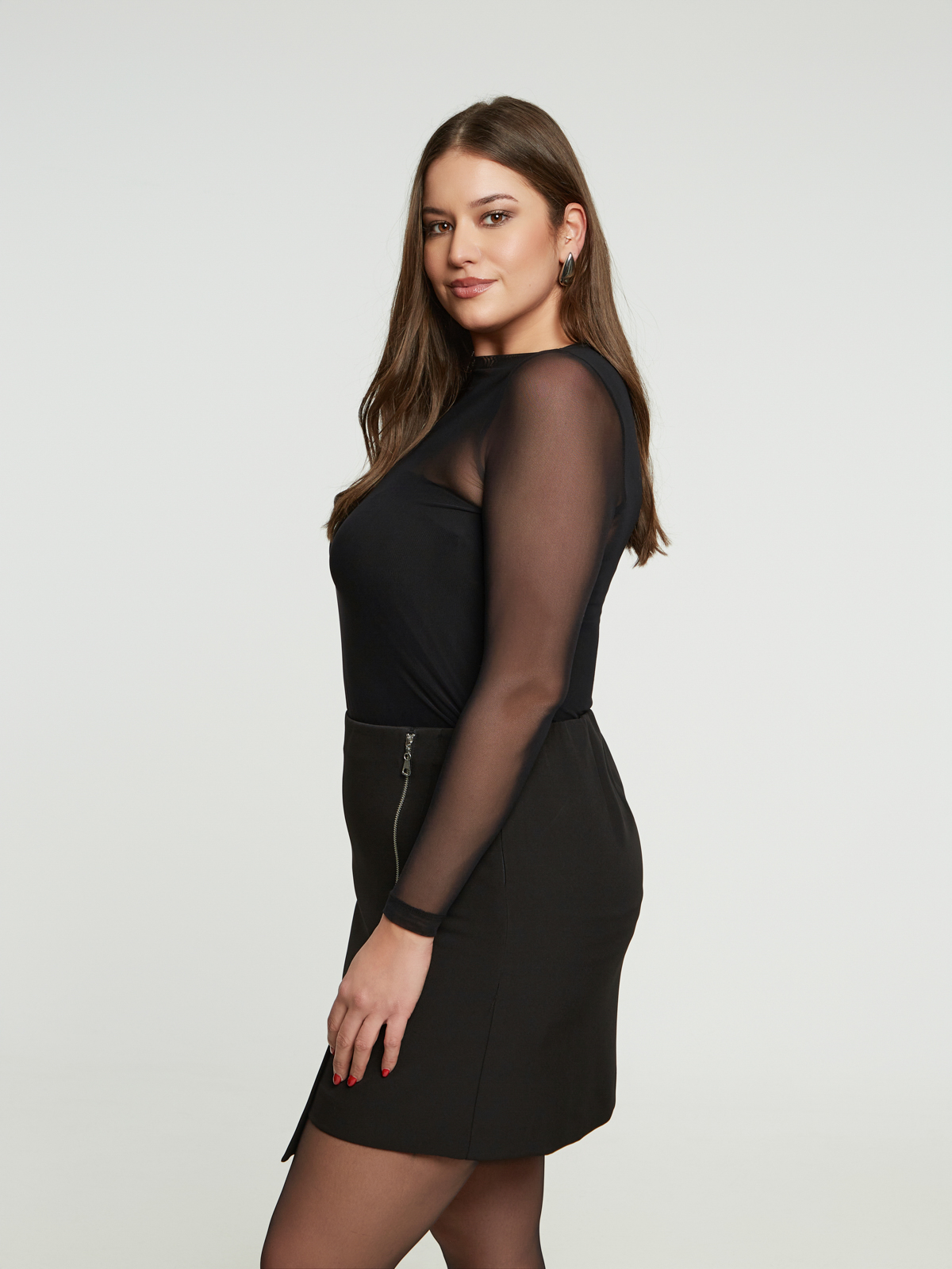 Μπλούζα μακρυμάνικη με διαφάνεια φωτογραφία