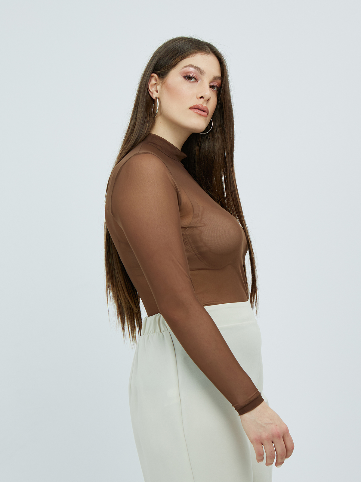 Μπλούζα μακρυμάνικη με διαφάνεια φωτογραφία