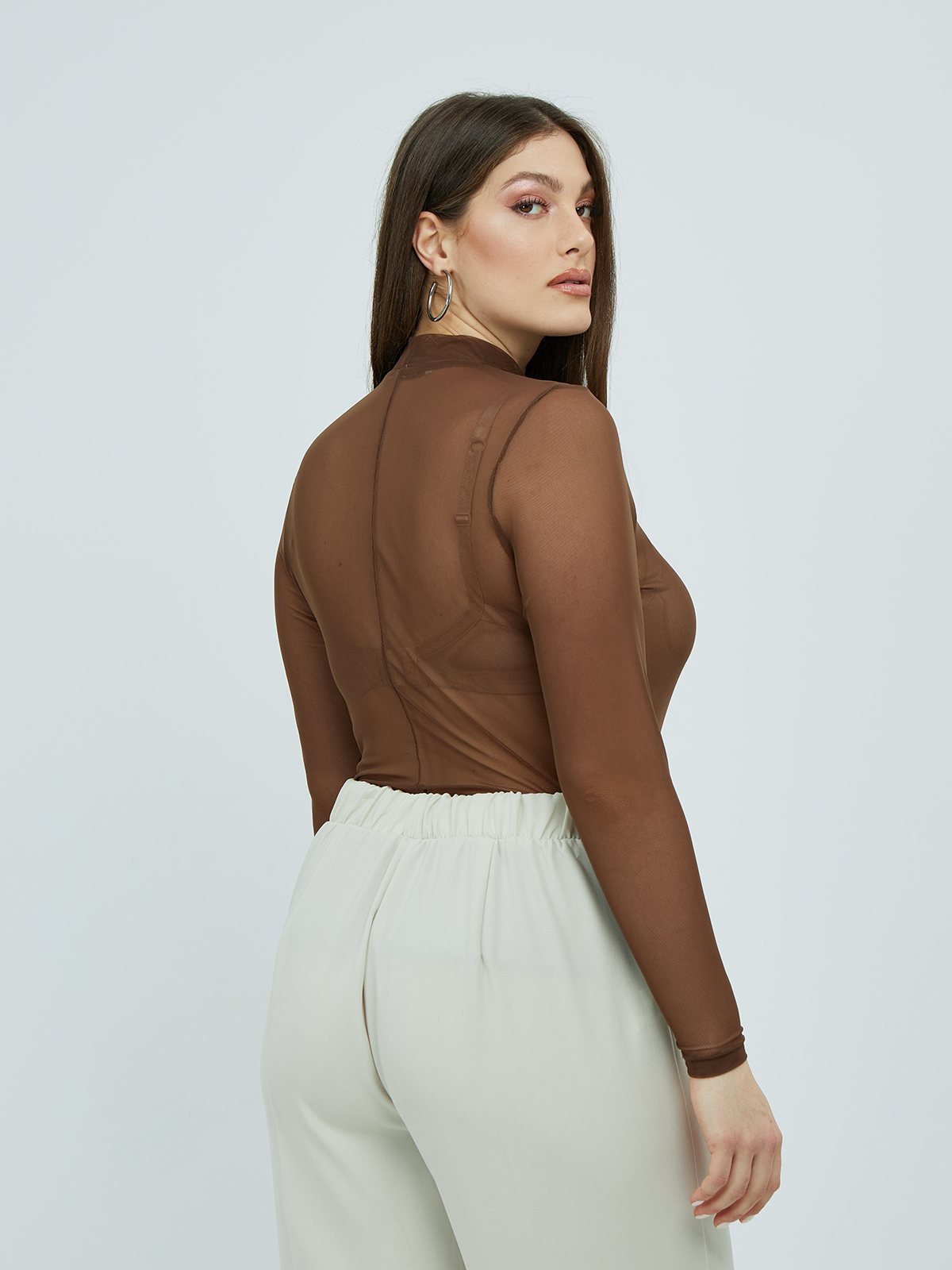 Μπλούζα μακρυμάνικη με διαφάνεια φωτογραφία