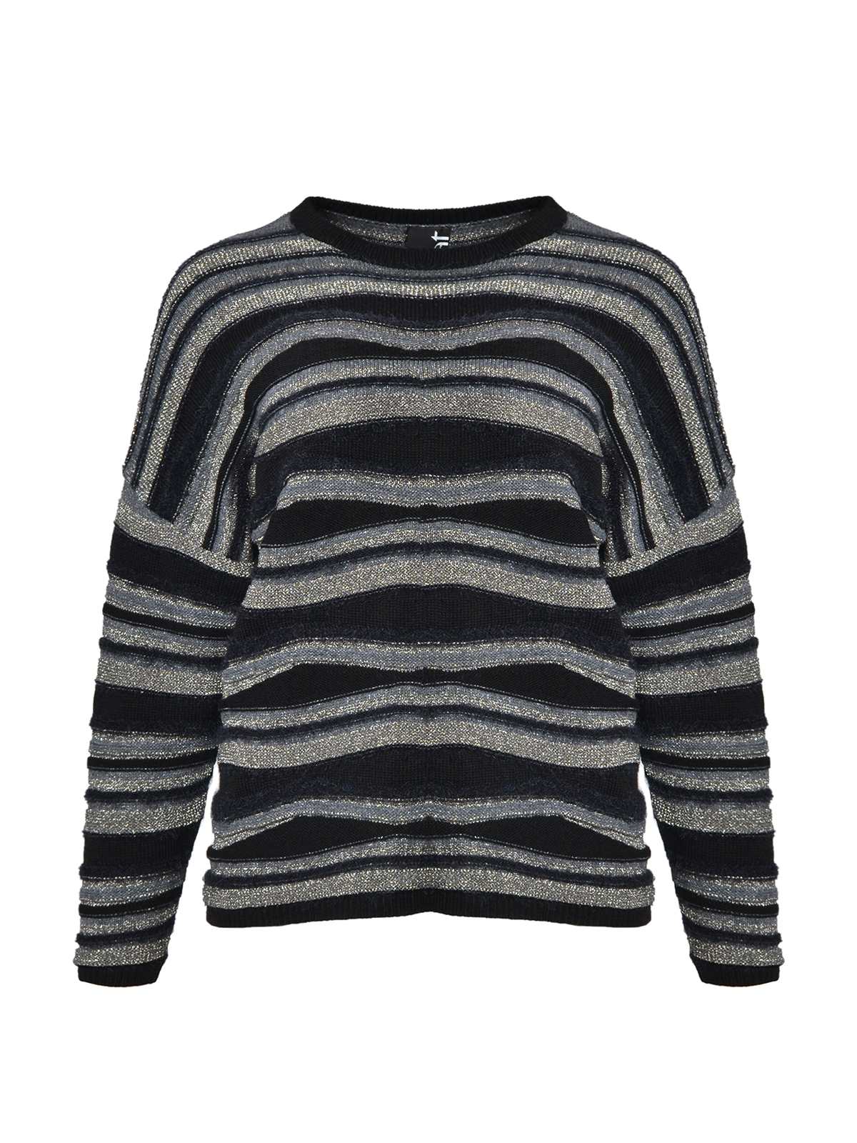 Πλεκτή μπλούζα με μεταλλικές ρίγες φωτογραφία