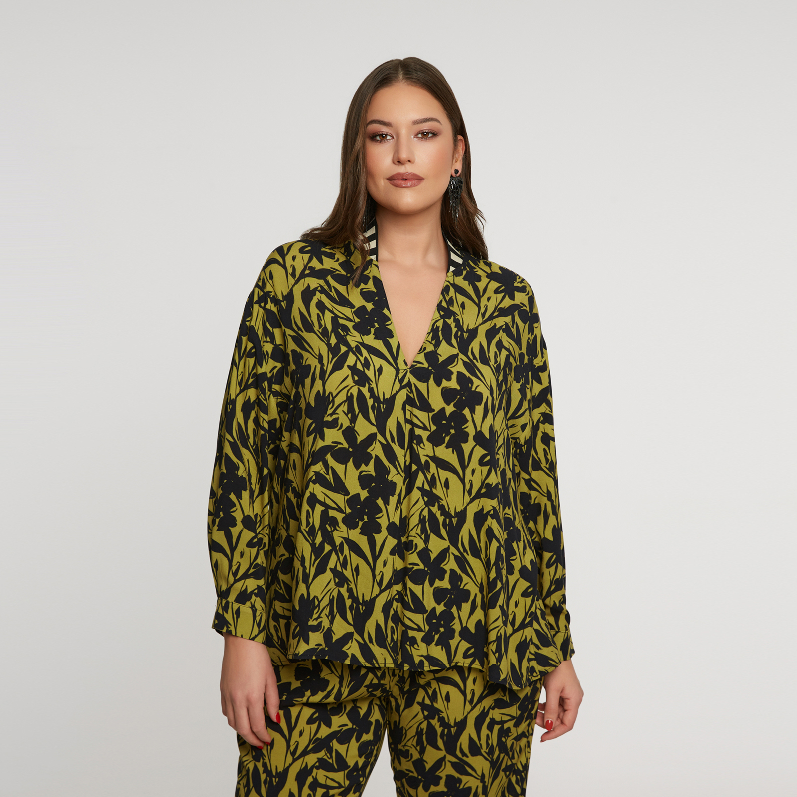 MAT FASHION Μπλούζα βισκόζη με φλοράλ μοτίβο