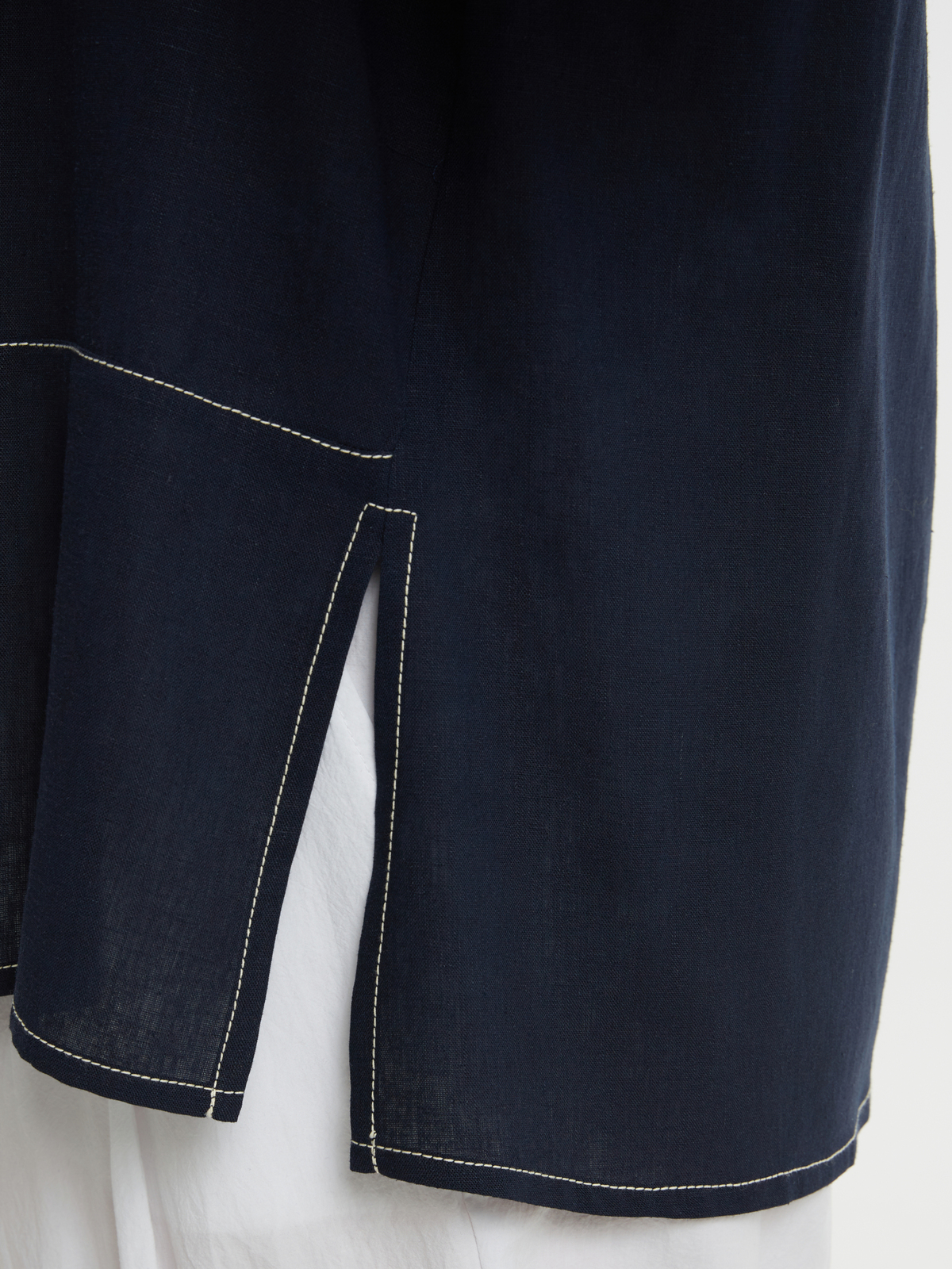 Μπλούζα βισκόζη/λινό με μάο γιακά φωτογραφία