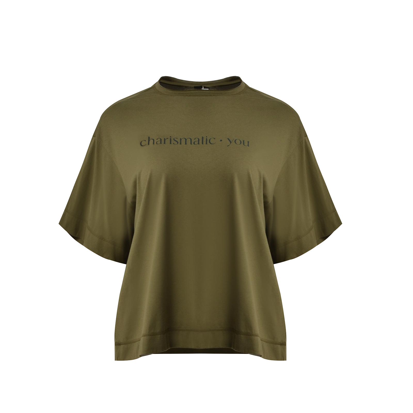 Boxy cotton t-shirt with “charismatic you” logo