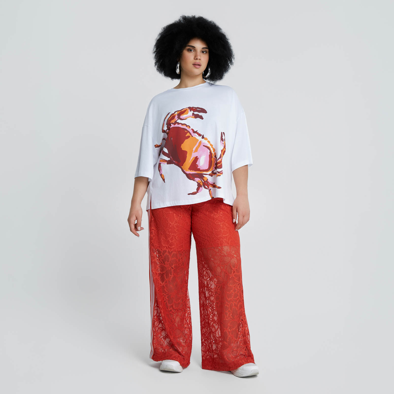 Βαμβακερό t-shirt με print κάβουρα