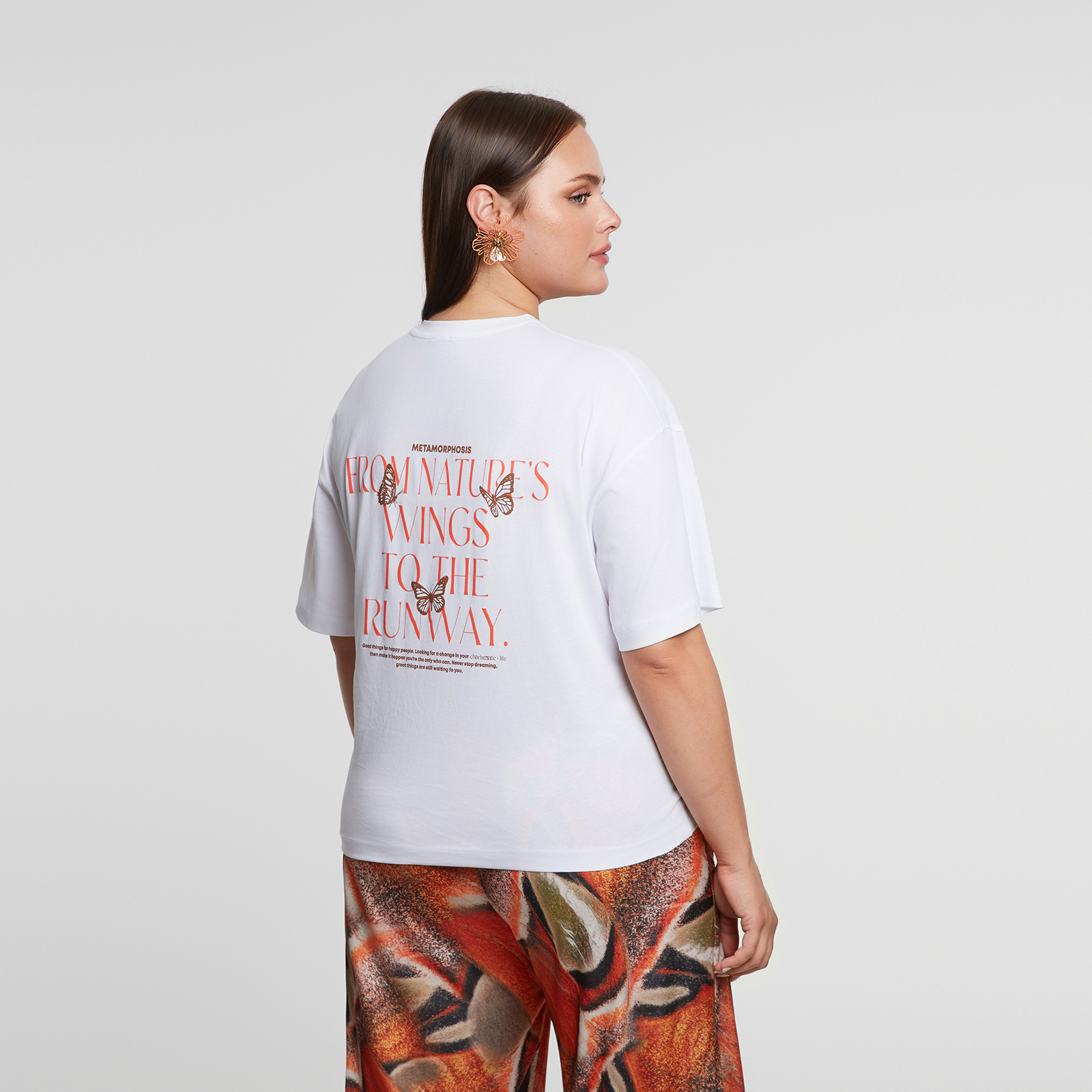 MAT FASHION Βαμβακερή μπλούζα t-shirt με τύπωμα Metamorphosis