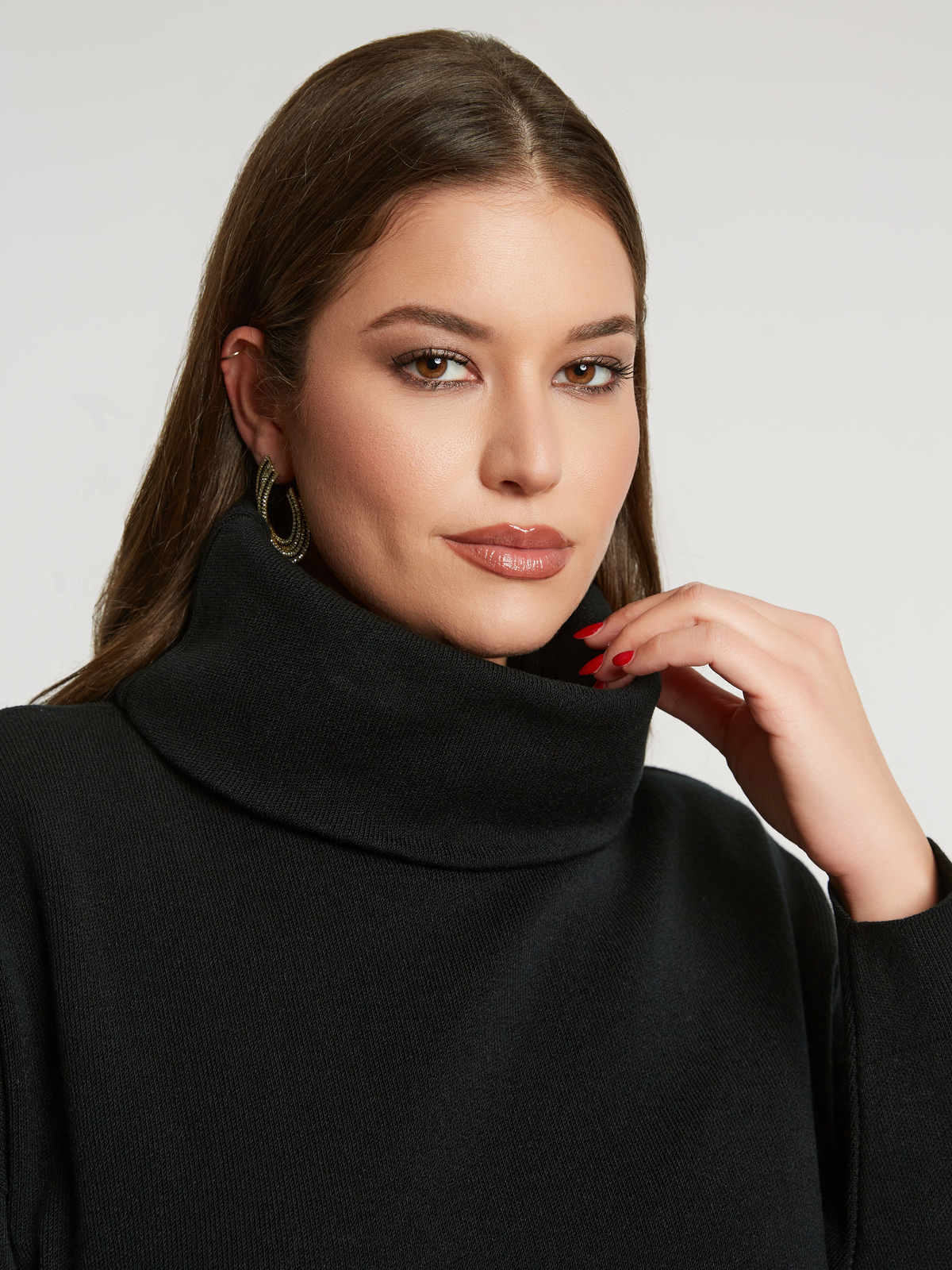 Basic πλεκτή μπλούζα ζιβάγκο φωτογραφία