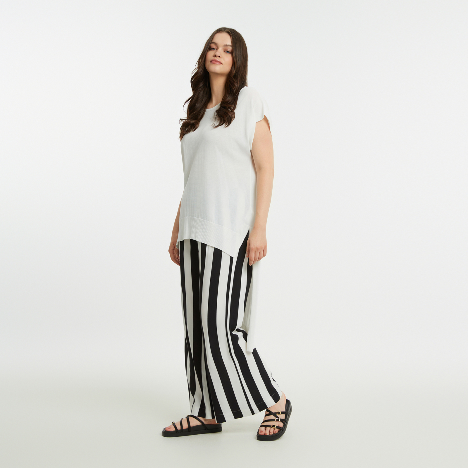 Asymmetric knit tunic