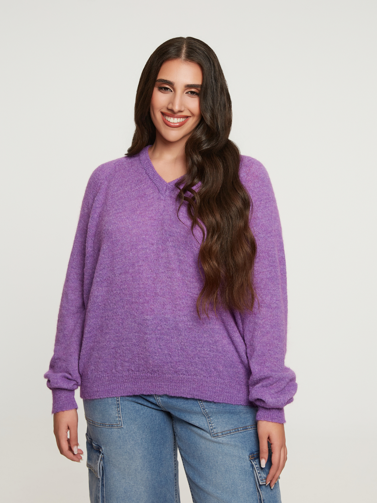 Πλεκτή μπλούζα V basic φωτογραφία