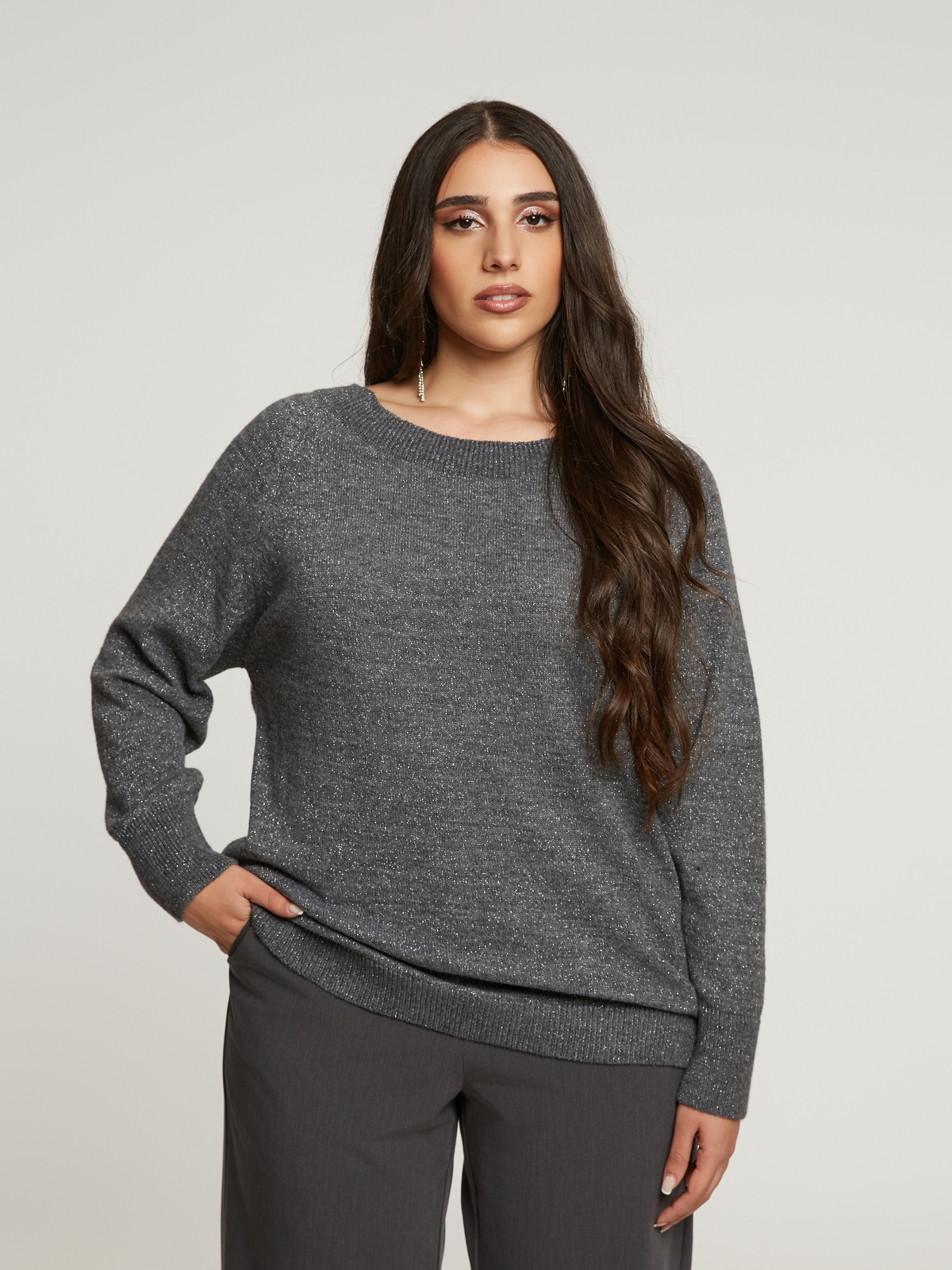 Μπλούζα πλεκτή χαμόγελο με μαλλί φωτογραφία