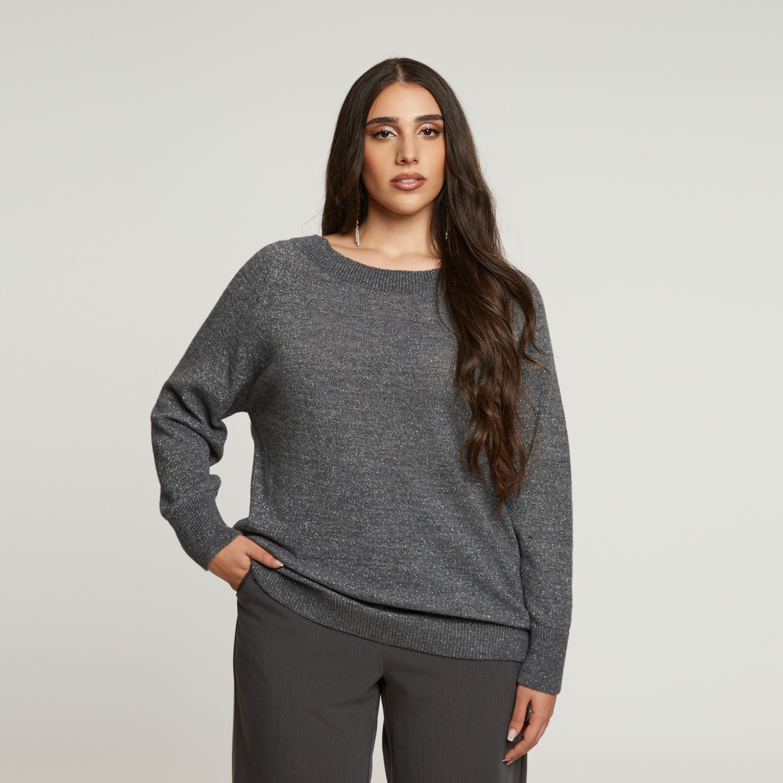 MAT FASHION Μπλούζα πλεκτή χαμόγελο με μαλλί