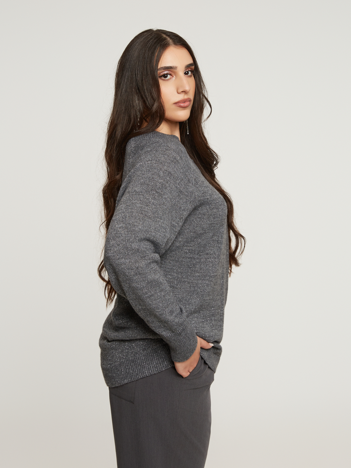 Μπλούζα πλεκτή χαμόγελο με μαλλί φωτογραφία