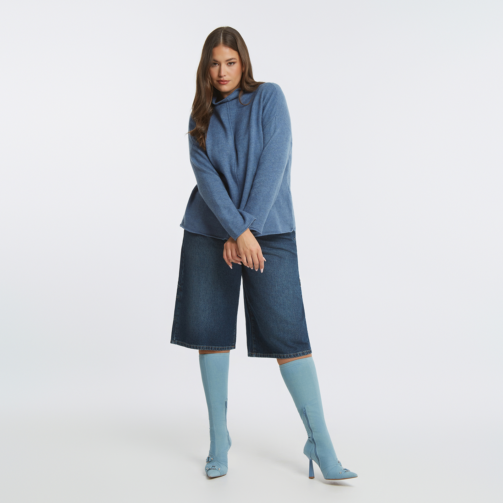 MAT FASHION Πλεκτή μπλούζα ζιβάγκο σε χαλαρή γραμμή
