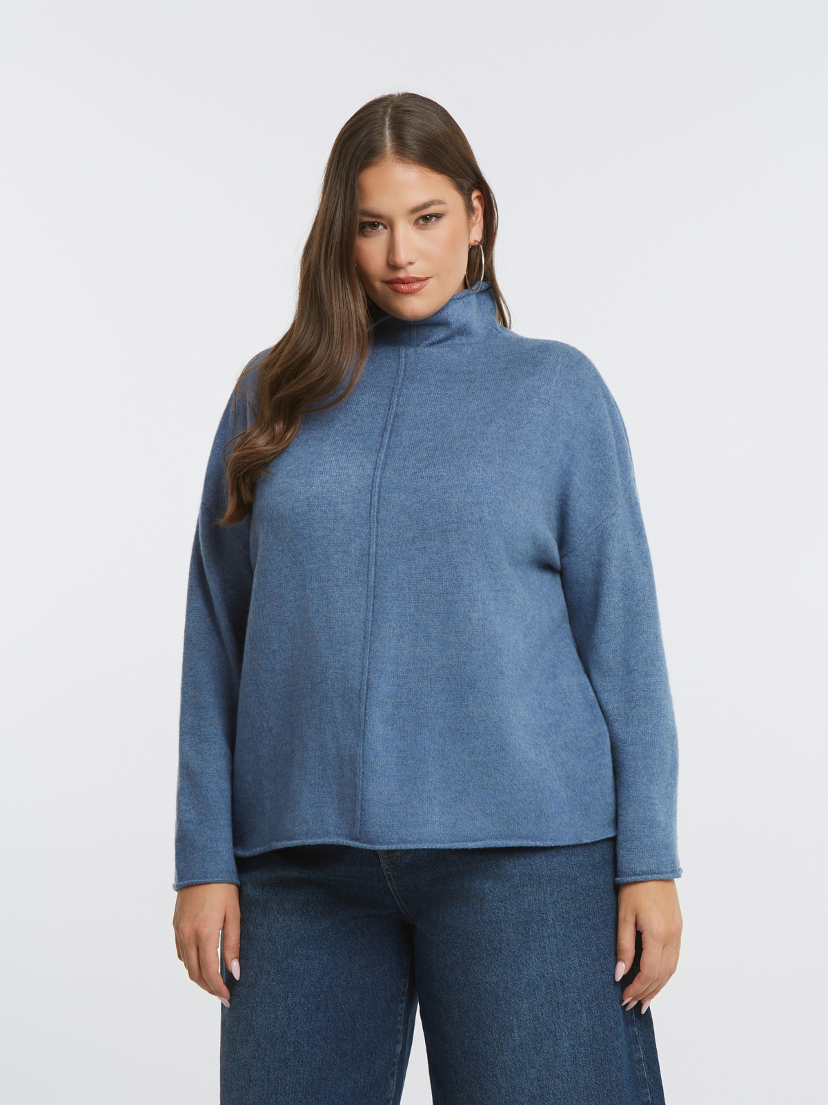 Πλεκτή μπλούζα ζιβάγκο σε χαλαρή γραμμή φωτογραφία