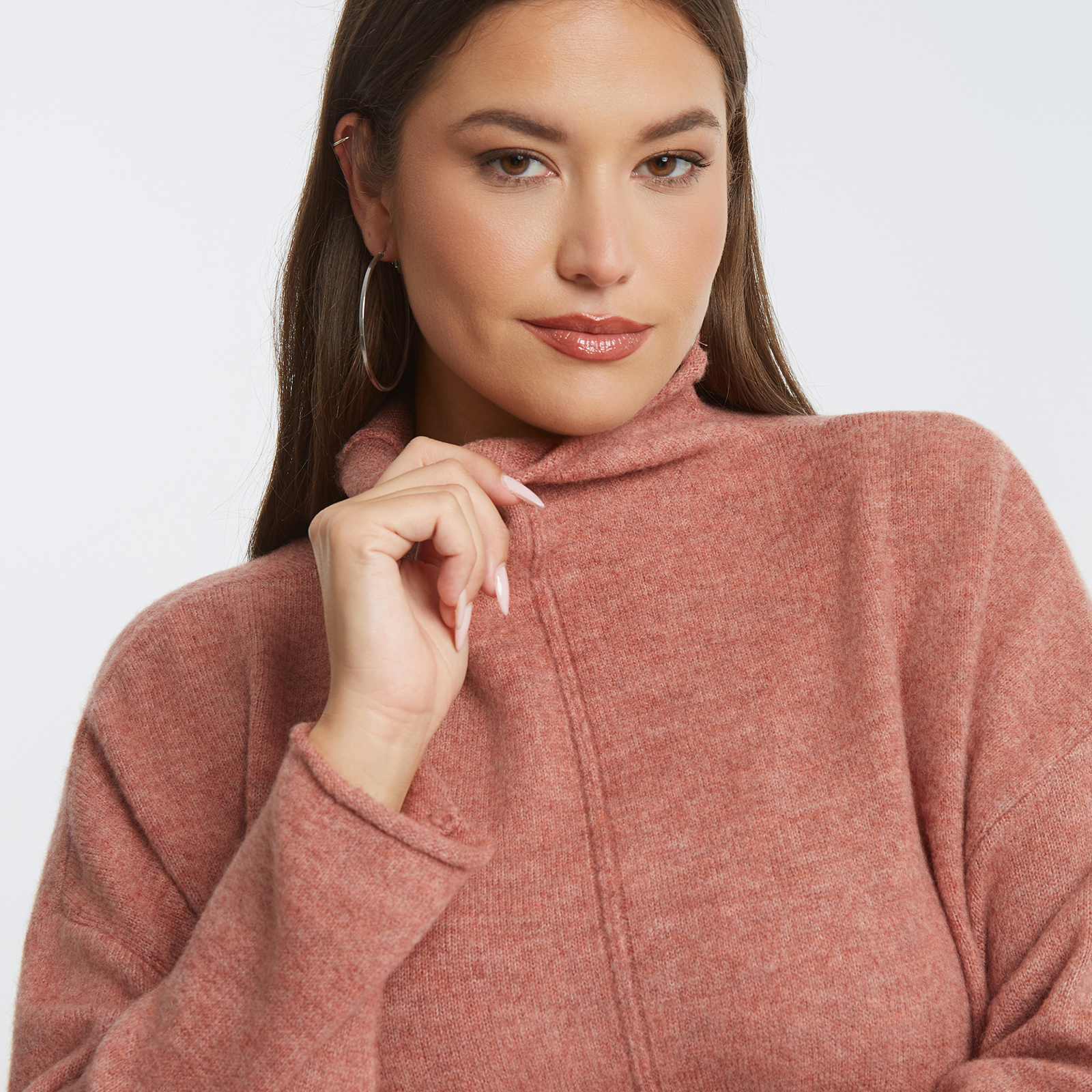 MAT FASHION Πλεκτή μπλούζα ζιβάγκο σε χαλαρή γραμμή