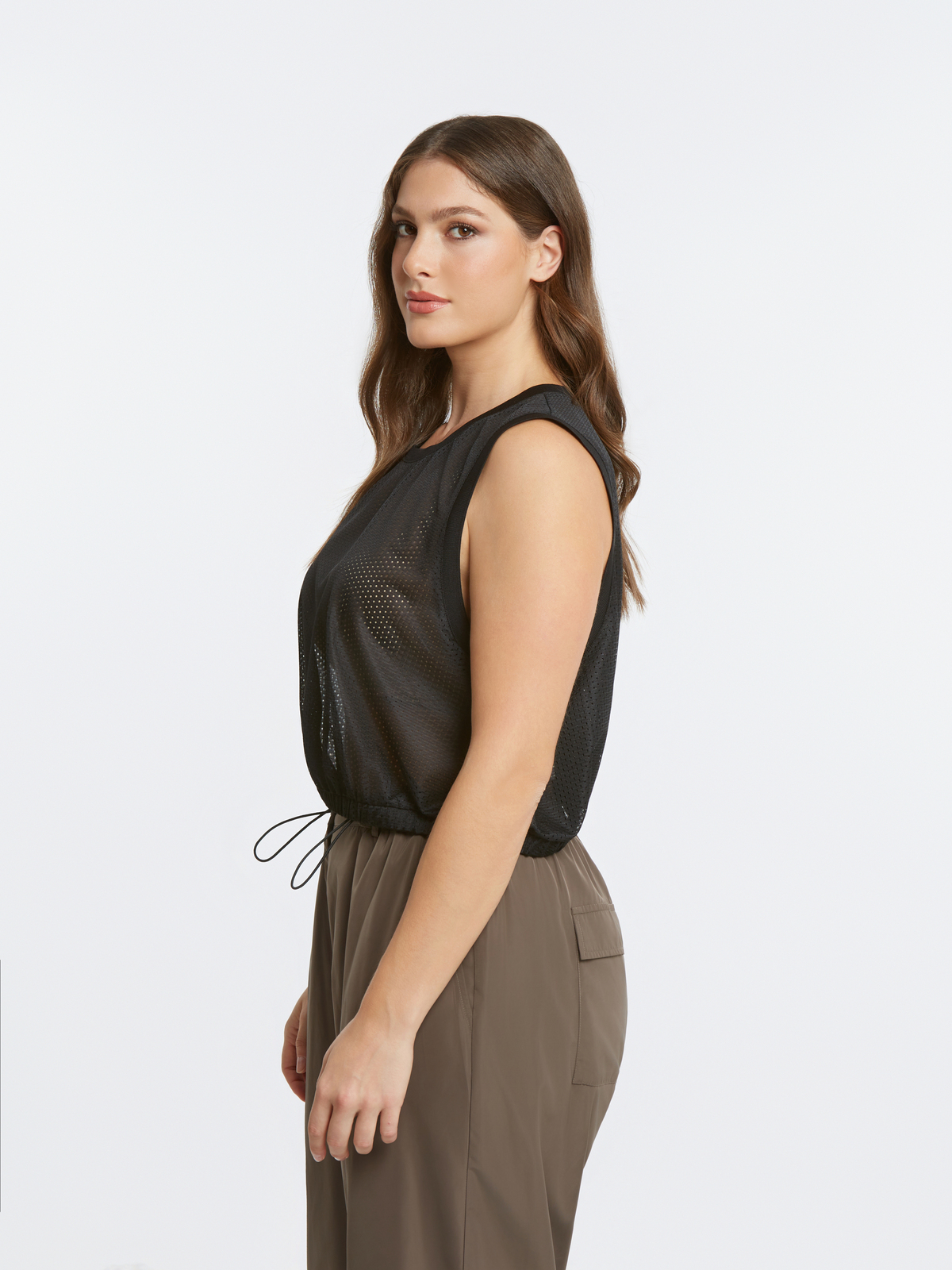 Αμάνικο mesh top με ρυθμιζόμενο τελείωμα φωτογραφία