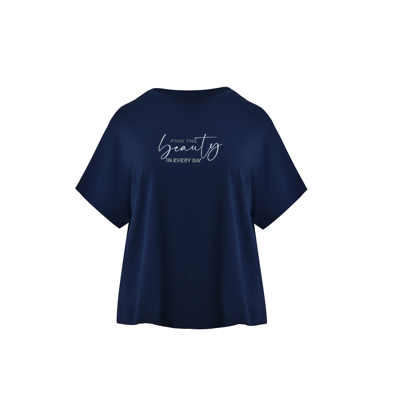 Βαμβακερό t-shirt με strass στάμπα