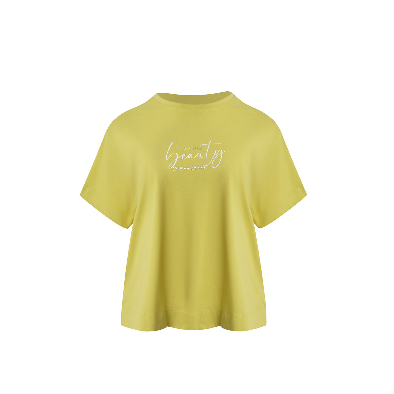 Βαμβακερό t-shirt με strass στάμπα