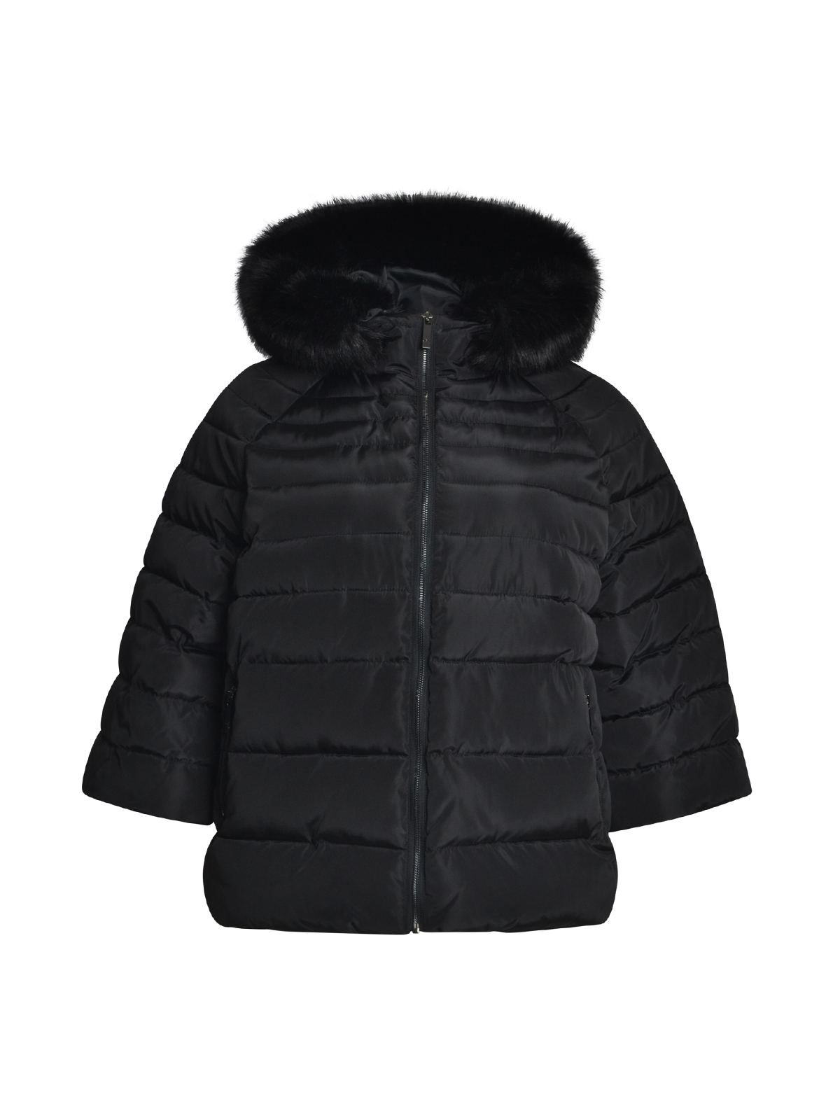 Cropped μπουφάν με αποσπώμενη faux fur λεπτομέρεια στην κουκούλα φωτογραφία