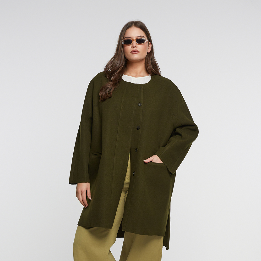 MAT FASHION Oversized παλτό με κουμπιά