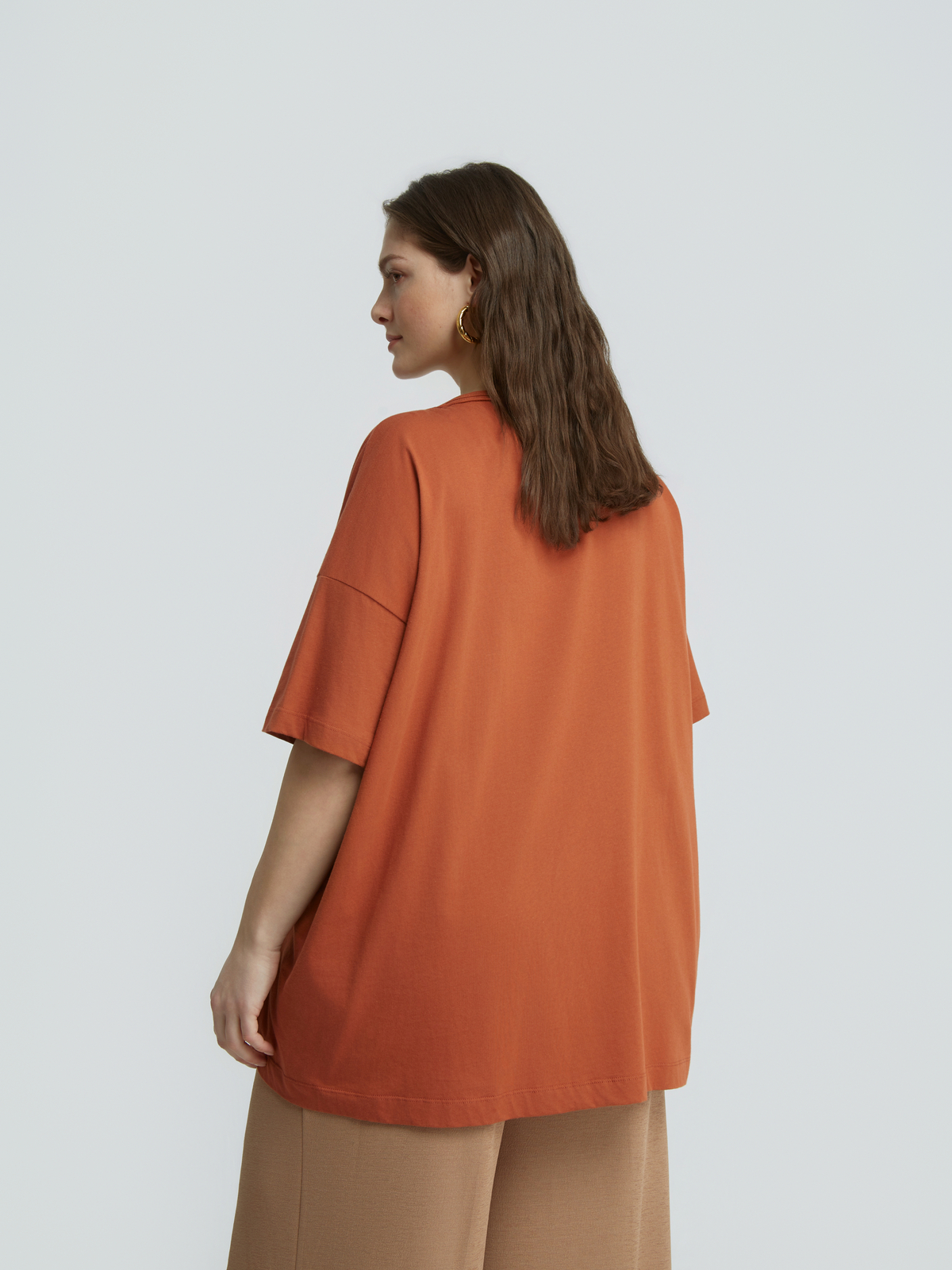 Oversized βαμβακερό t-shirt με τσεπάκι