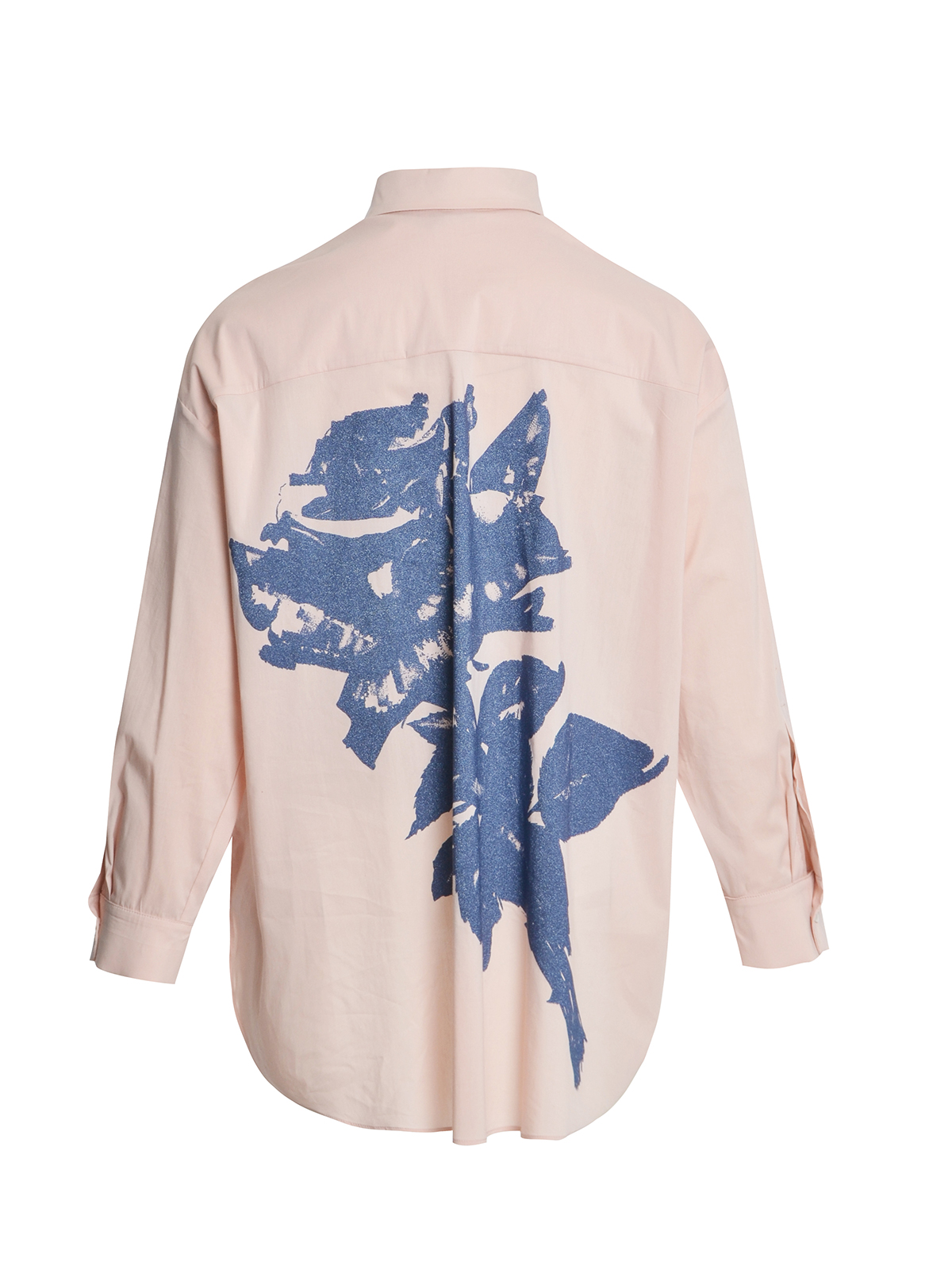 Oversized πουκάμισο με φλόραλ τύπωμα στη πλάτη φωτογραφία