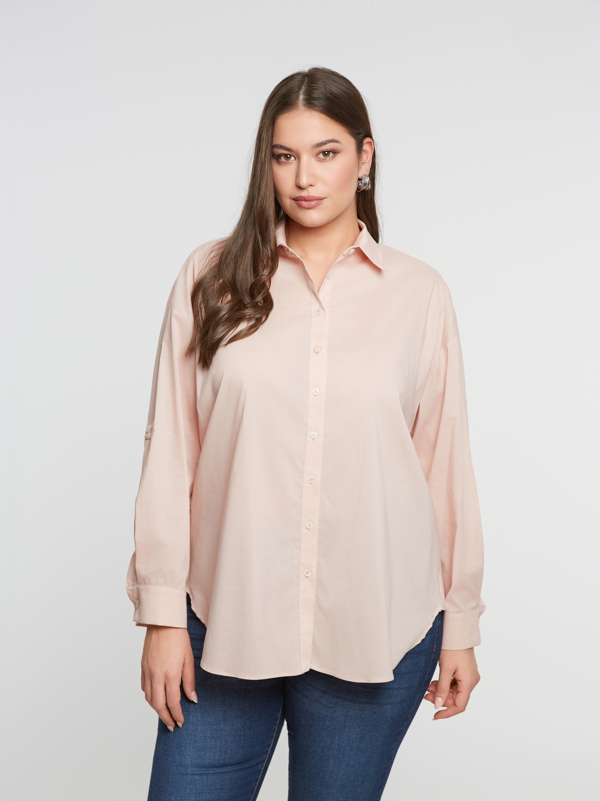 Oversized πουκάμισο με φλόραλ τύπωμα στη πλάτη φωτογραφία