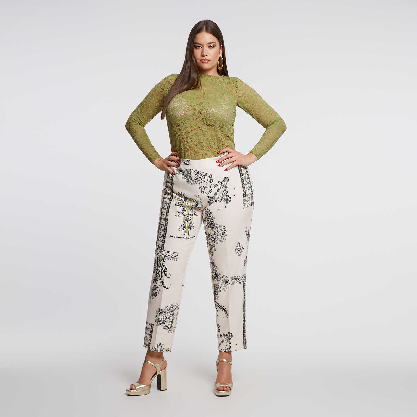 MAT FASHION Παντελόνι με paisley μοτίβο