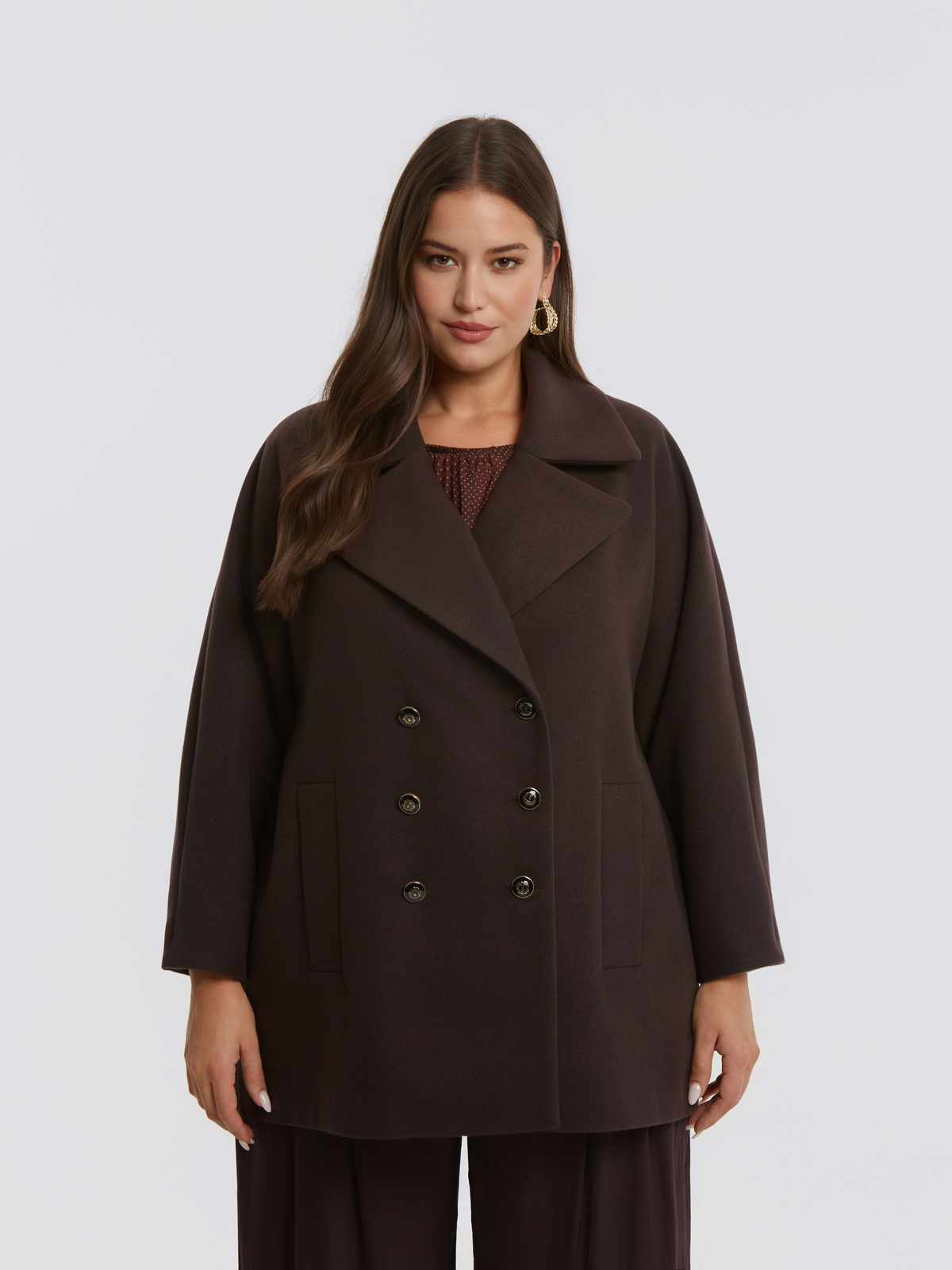 Σταυρωτό παλτό με βισκόζη φωτογραφία