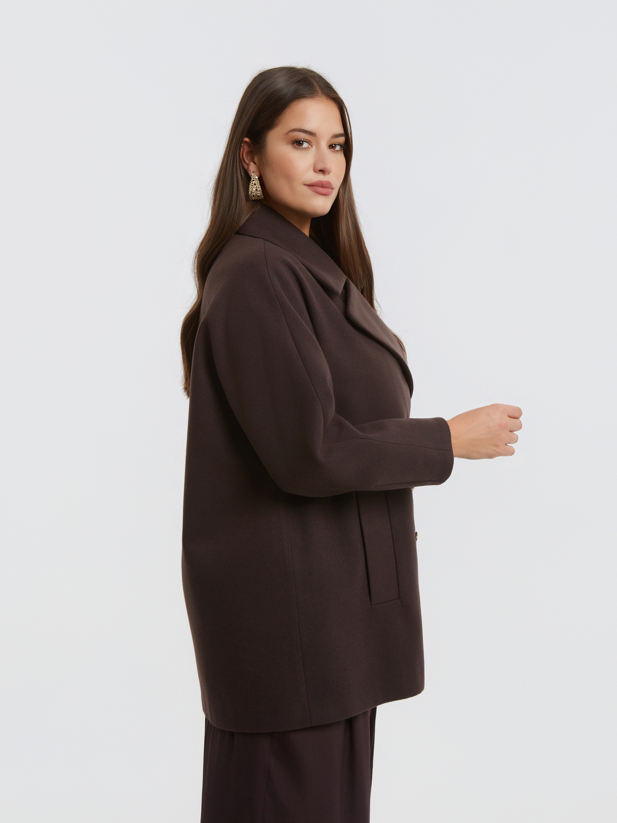 Σταυρωτό παλτό με βισκόζη φωτογραφία