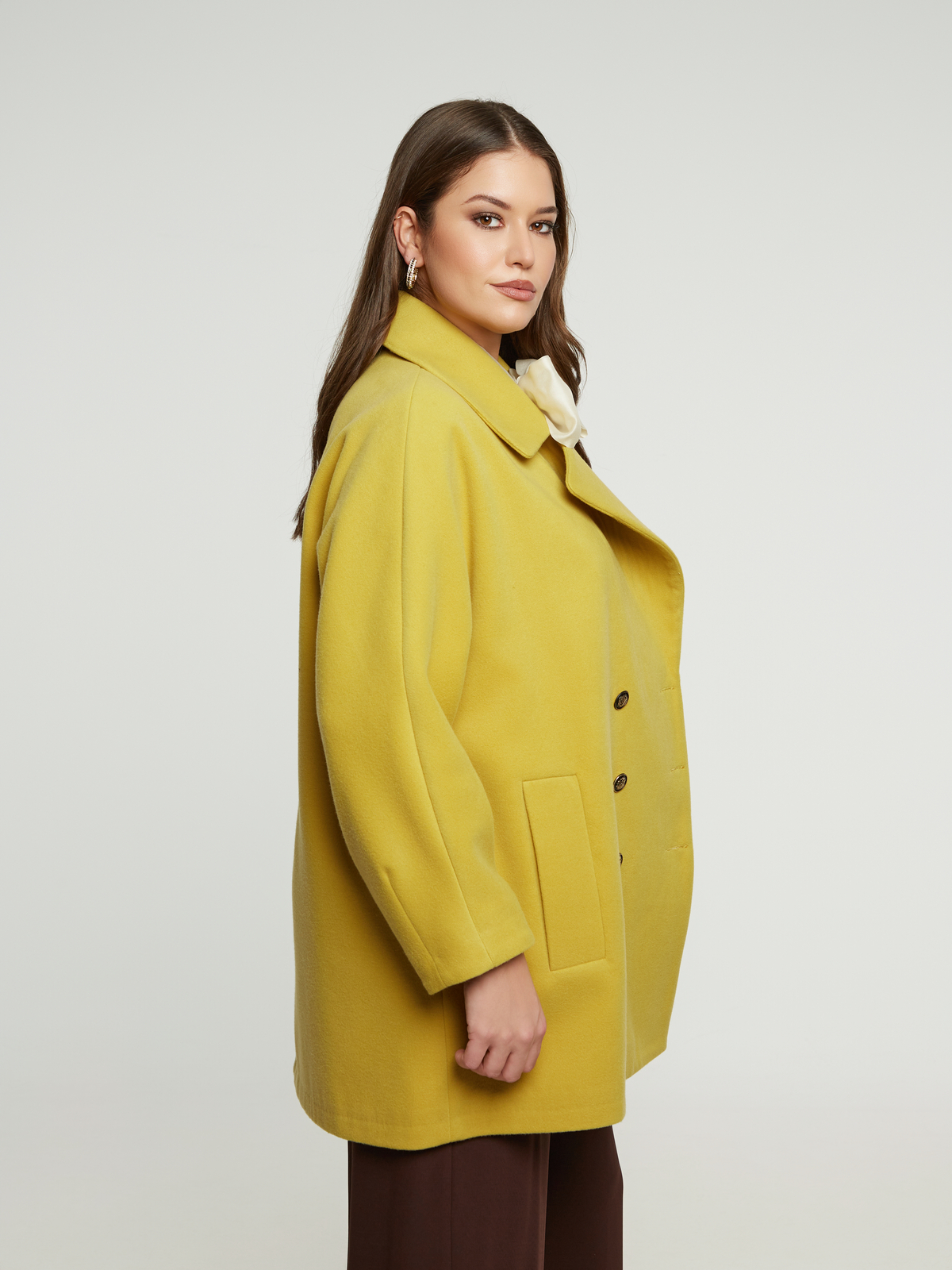 Σταυρωτό παλτό με βισκόζη φωτογραφία