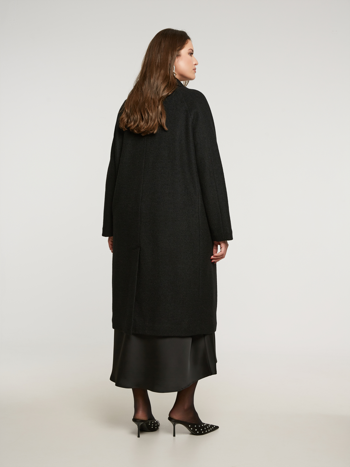 Μακρύ relaxed παλτό με μαλλί φωτογραφία