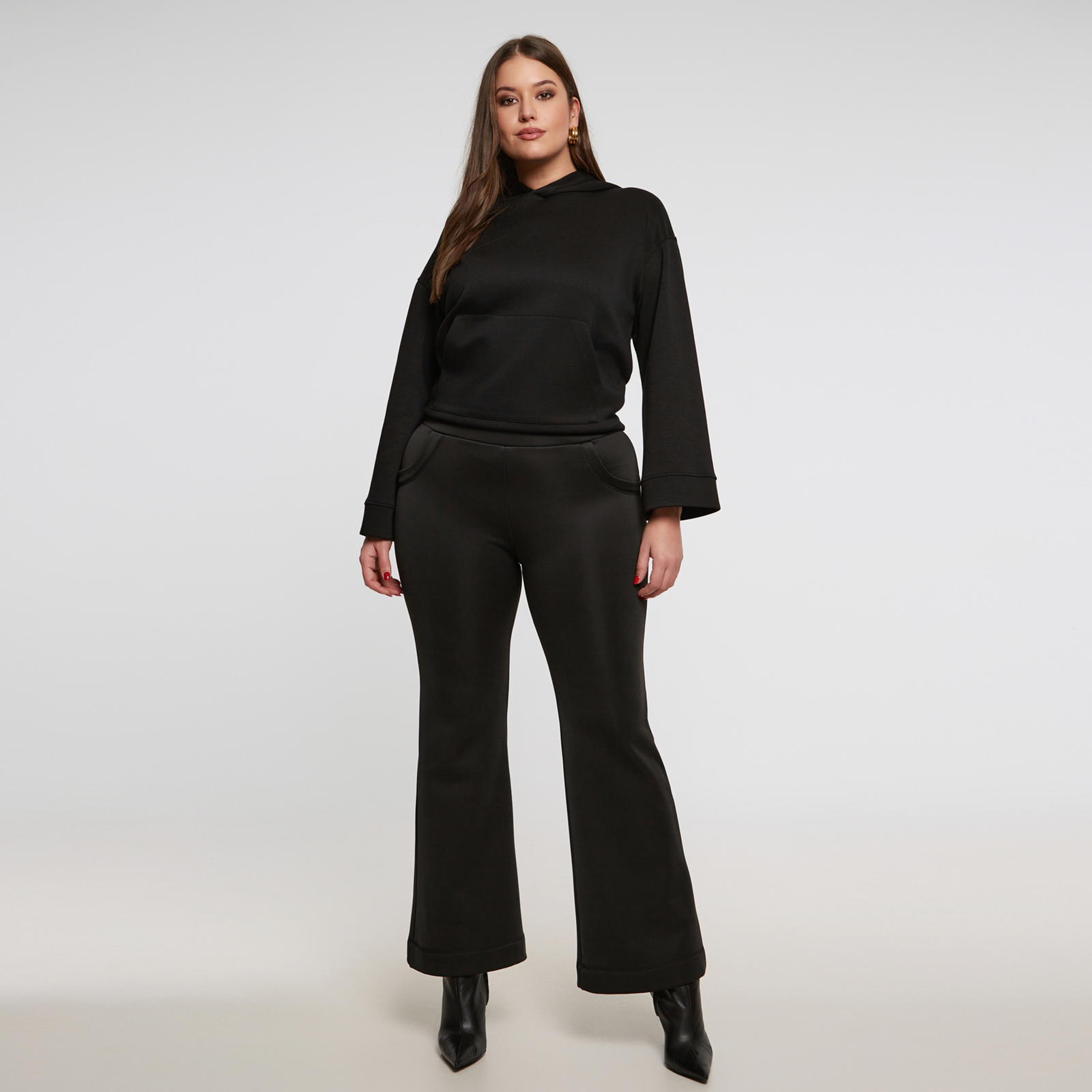 MAT FASHION Παντελόνι καμπάνα με εσωτερική επένδυση