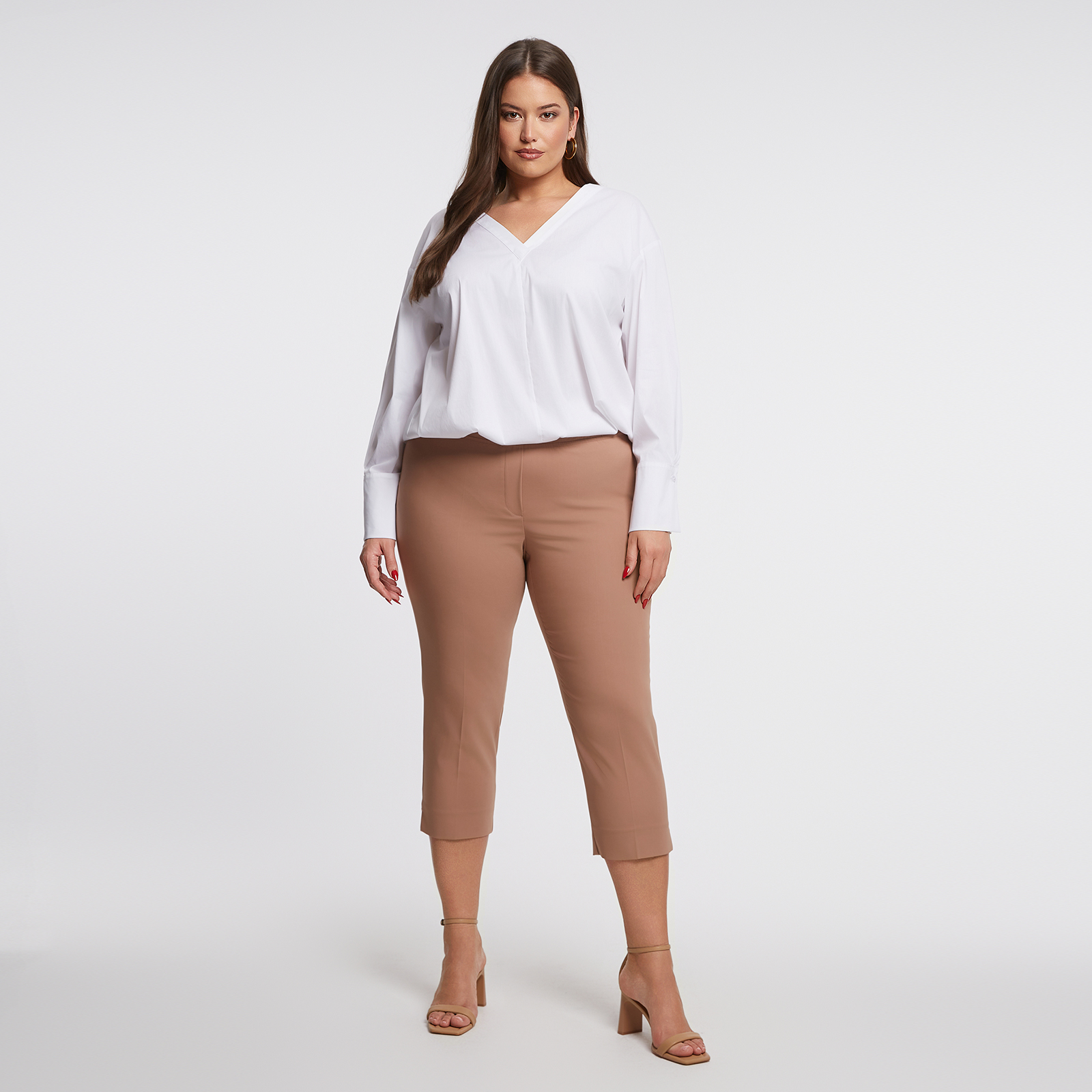 MAT FASHION Basic βαμβακερό παντελόνι κάπρι