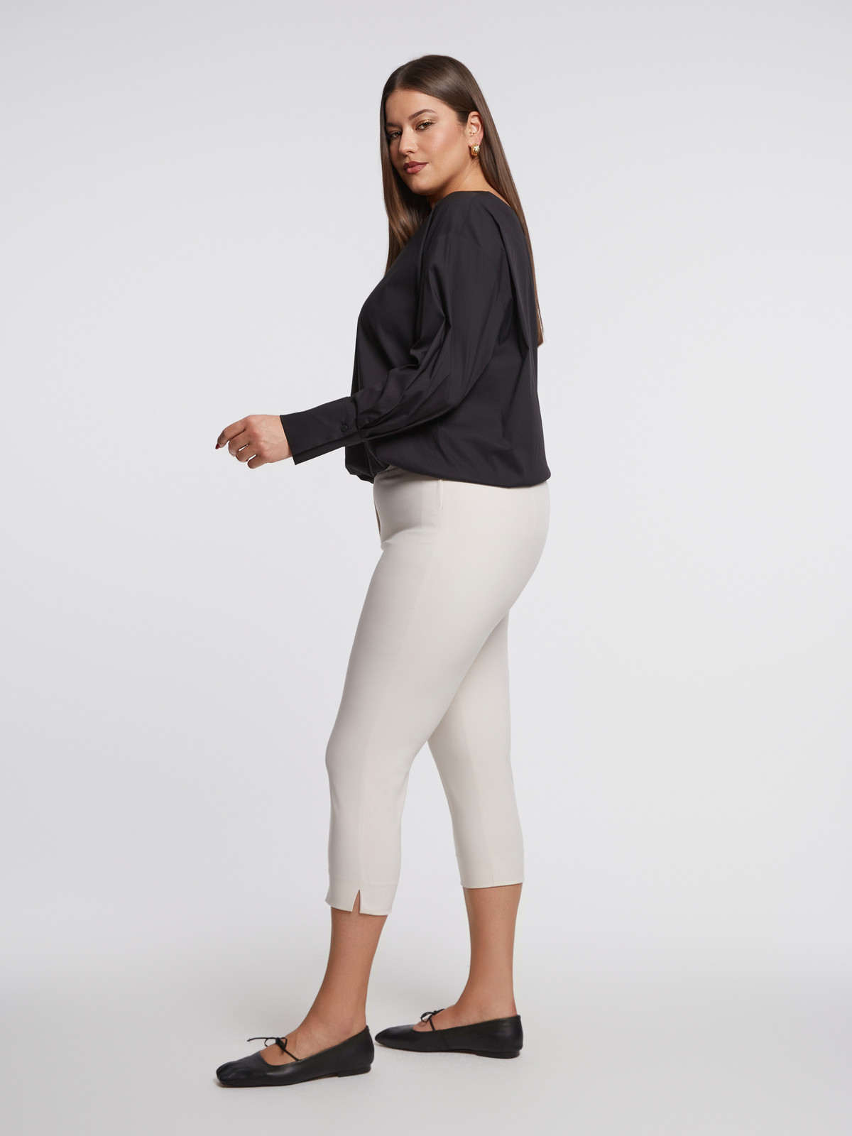 Basic βαμβακερό παντελόνι κάπρι φωτογραφία